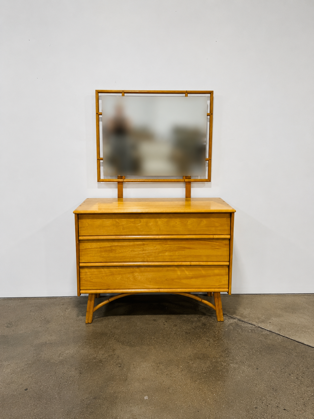 Heywood Wakefield Bamboo Dresser with Mirror