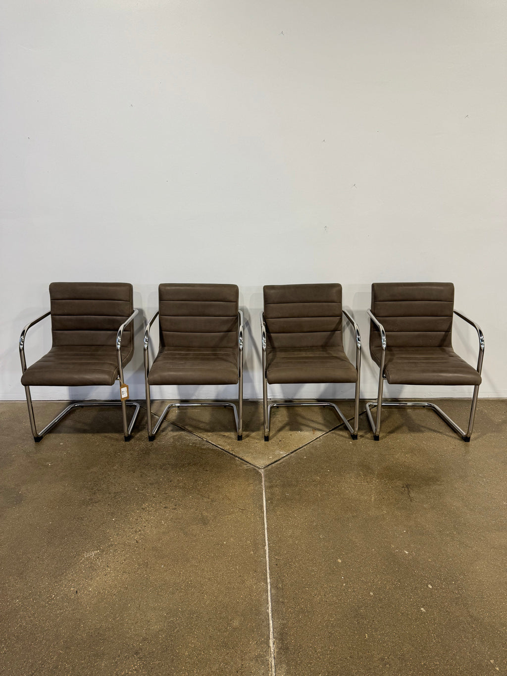Moe's Pedro Dining Chair Dark Brown Leather - Set of Two - Image 1