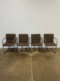 Moe's Pedro Dining Chair Dark Brown Leather - Set of Two - Image 1