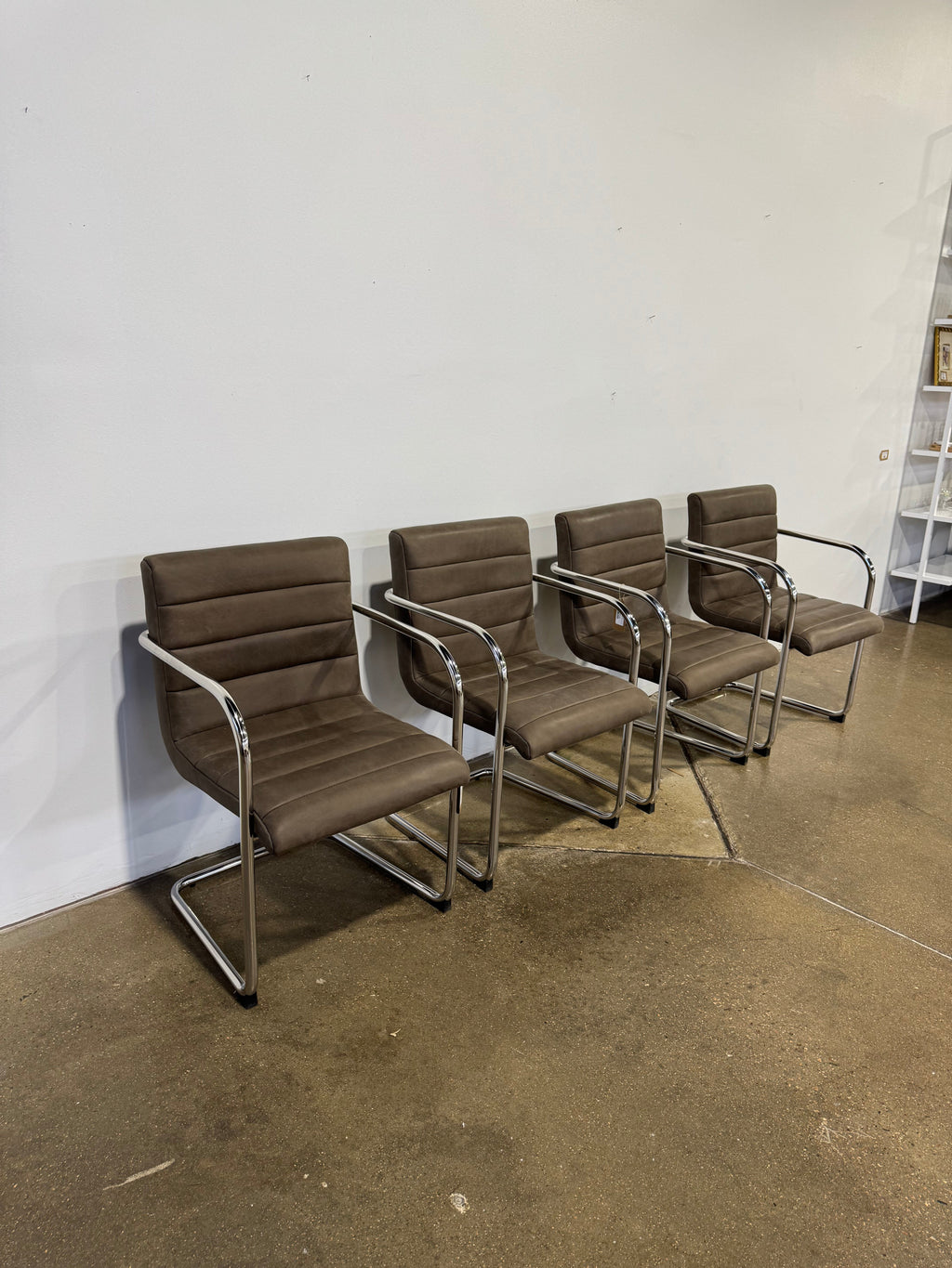 Moe's Pedro Dining Chair Dark Brown Leather - Set of Two - Image 3