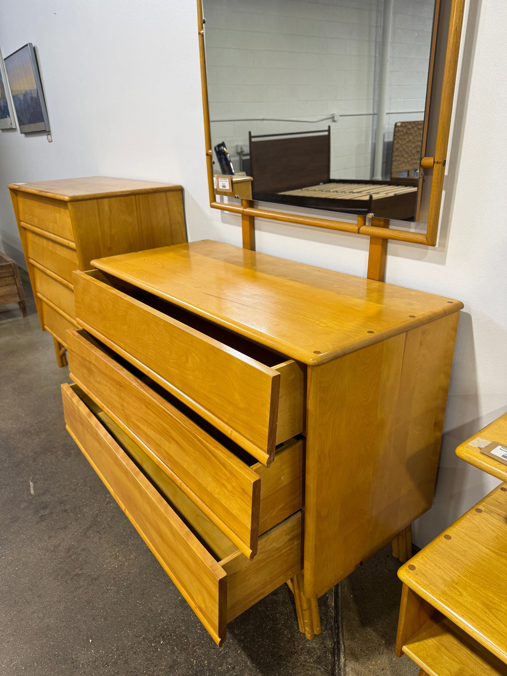 Heywood Wakefield Bamboo Dresser with Mirror - Image 5