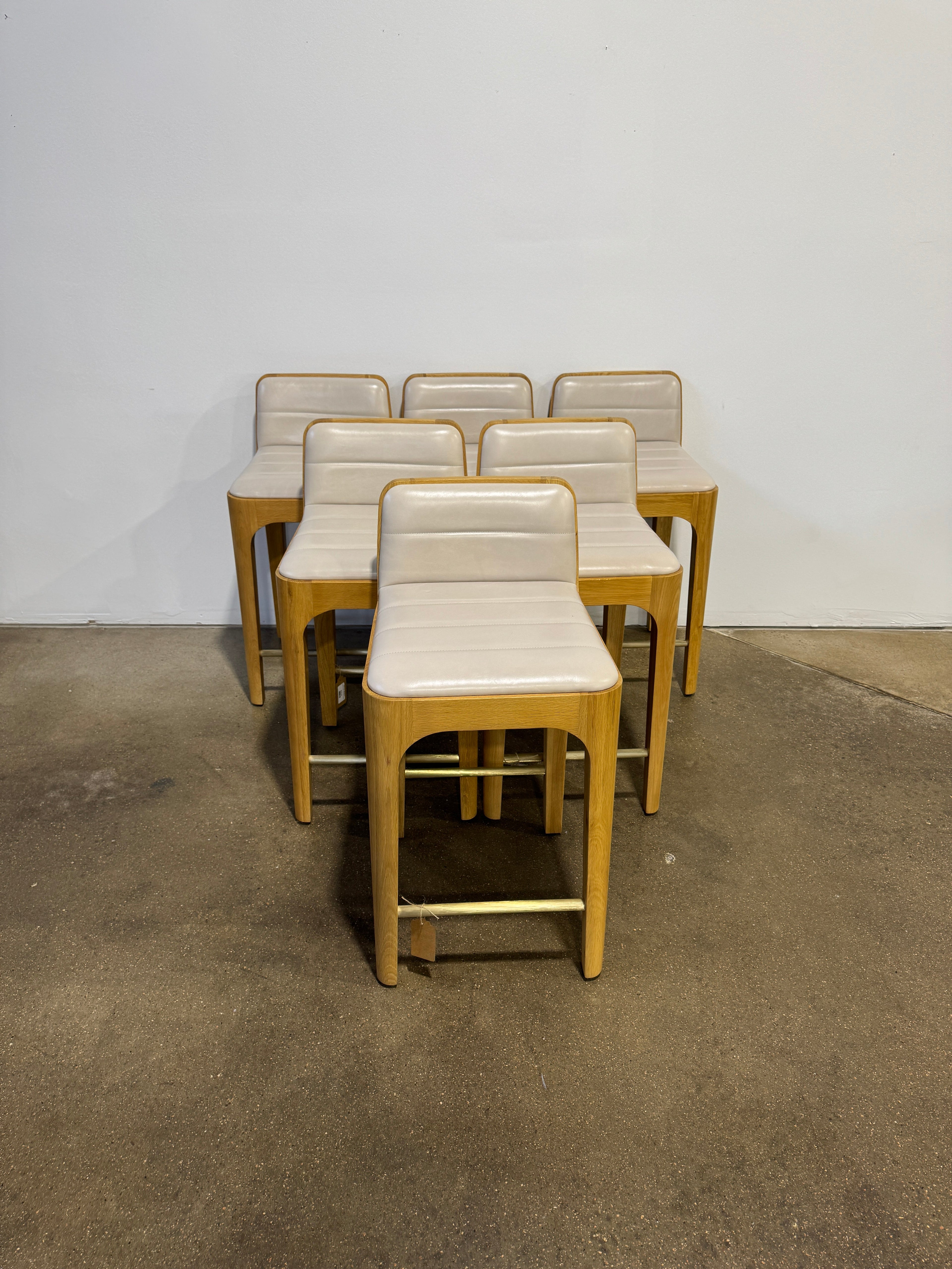 Denver Modern Canyon Counter Stool - Pearl Leather - Image 2
