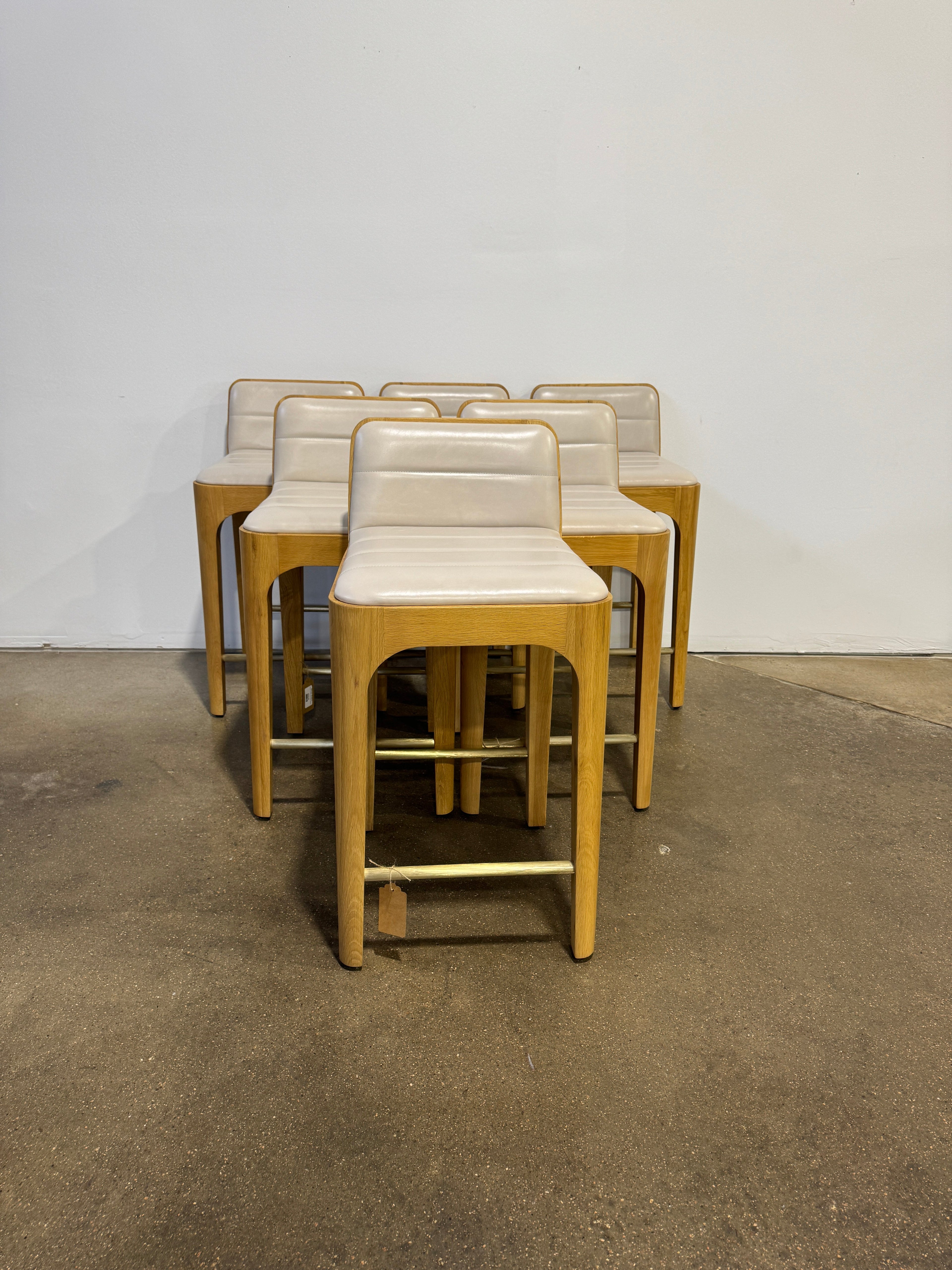 Denver Modern Canyon Counter Stool - Pearl Leather - Image 1