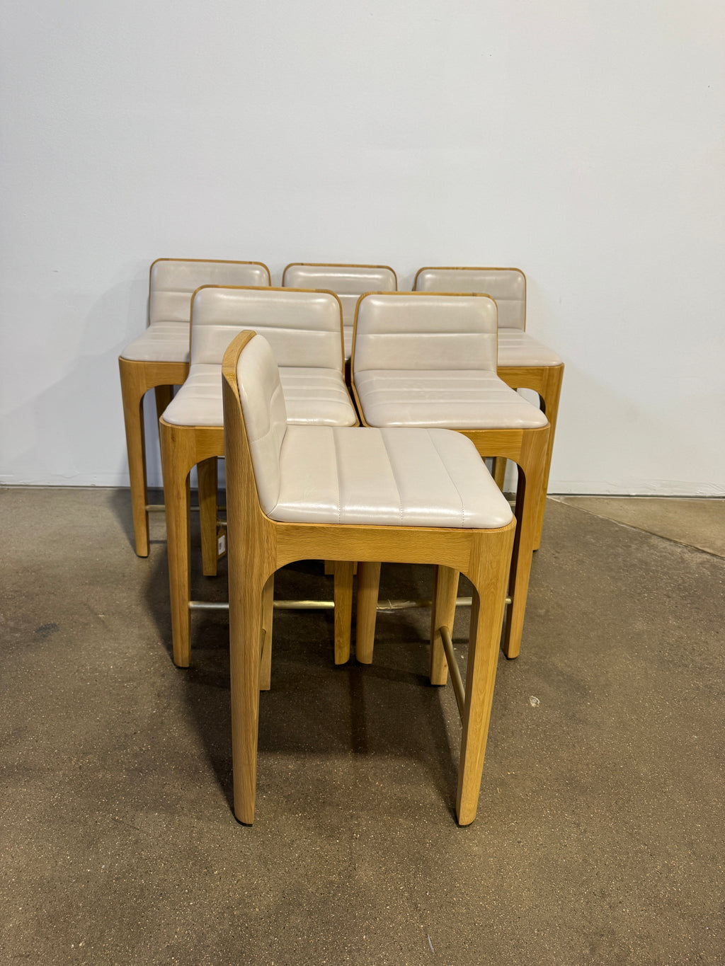 Denver Modern Canyon Counter Stool - Pearl Leather - Image 3