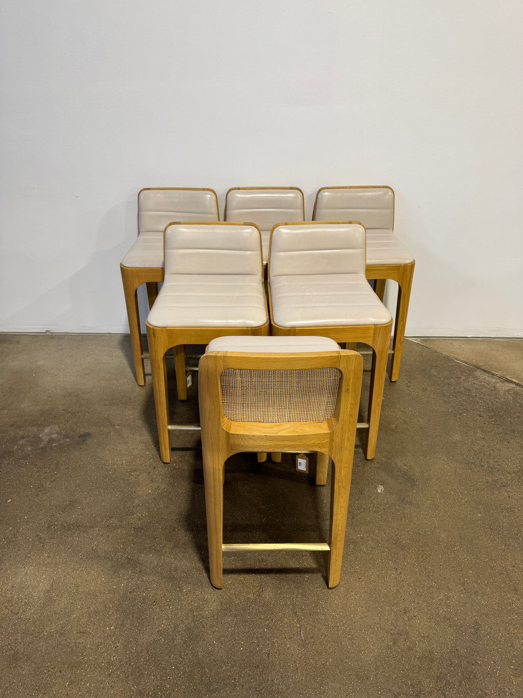 Denver Modern Canyon Counter Stool - Pearl Leather - Image 5