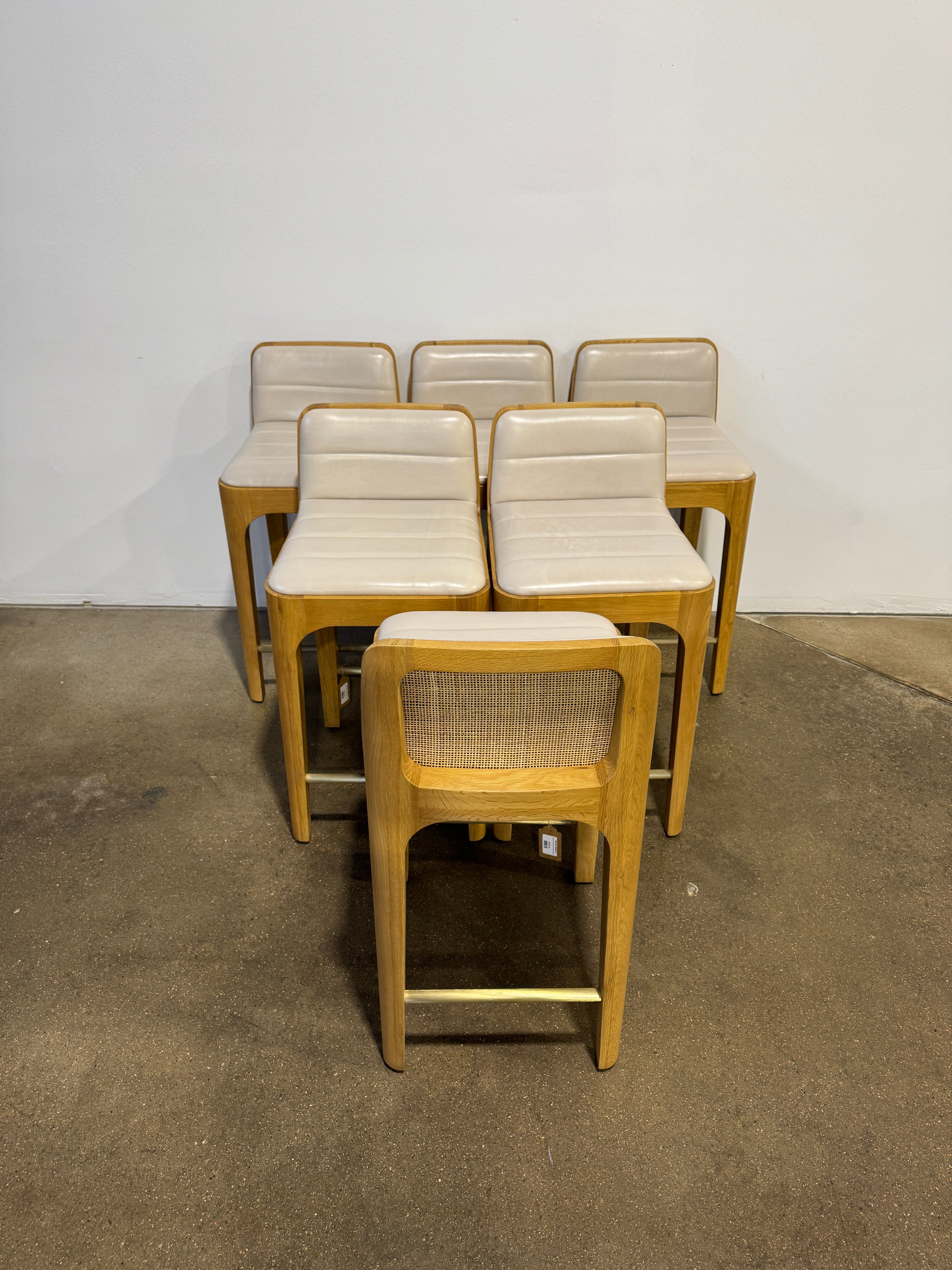 Denver Modern Canyon Counter Stool - Pearl Leather - Image 5
