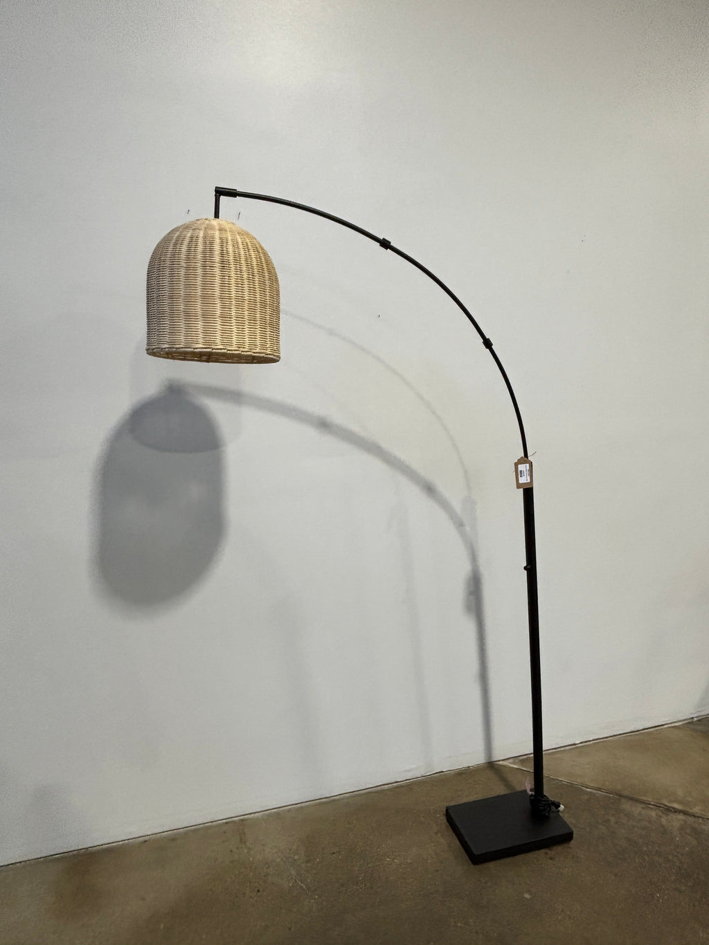 West Elm Louisa Rattan Arc Floor Lamp - Image 7