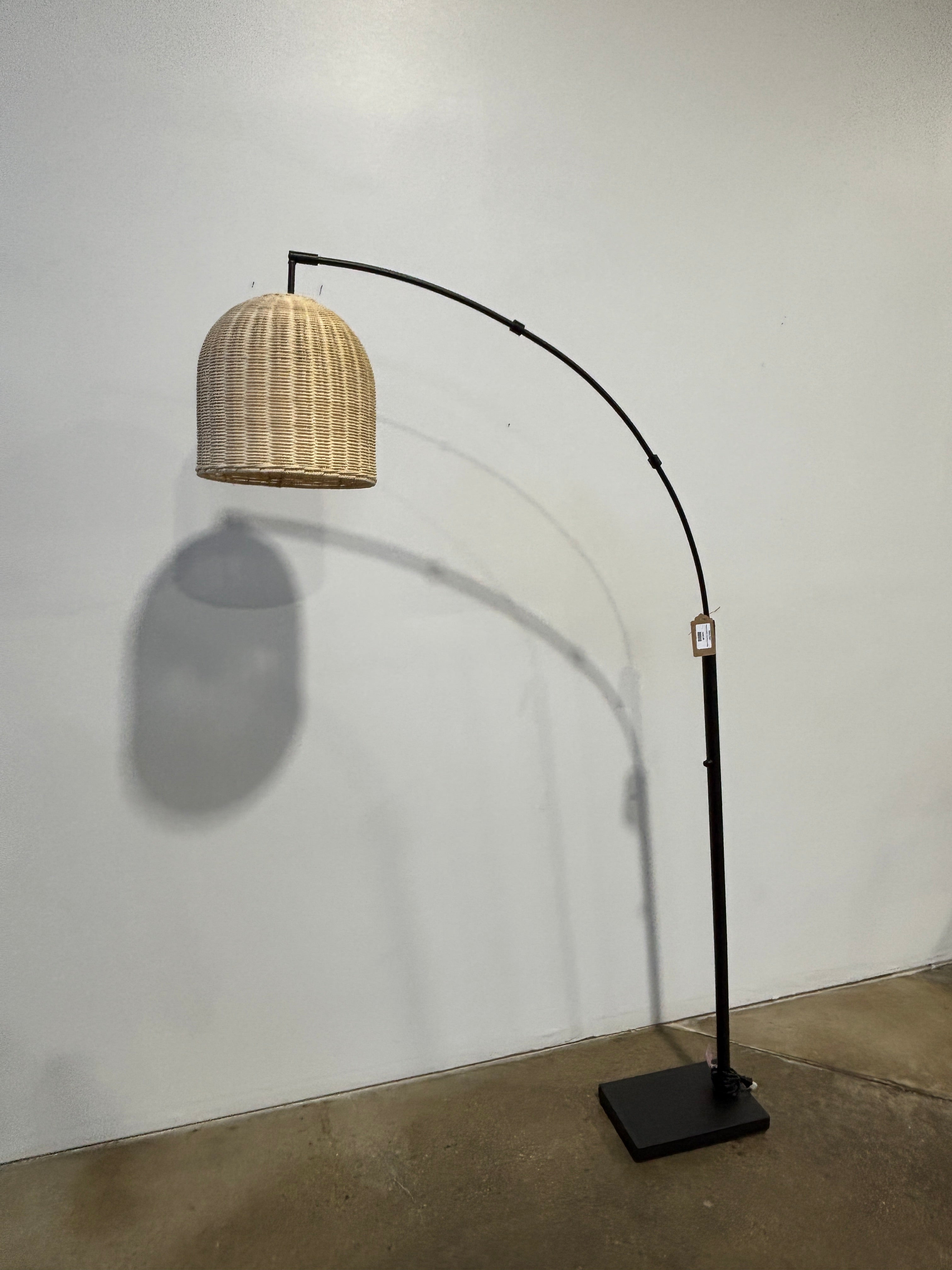 West Elm Louisa Rattan Arc Floor Lamp - Image 7
