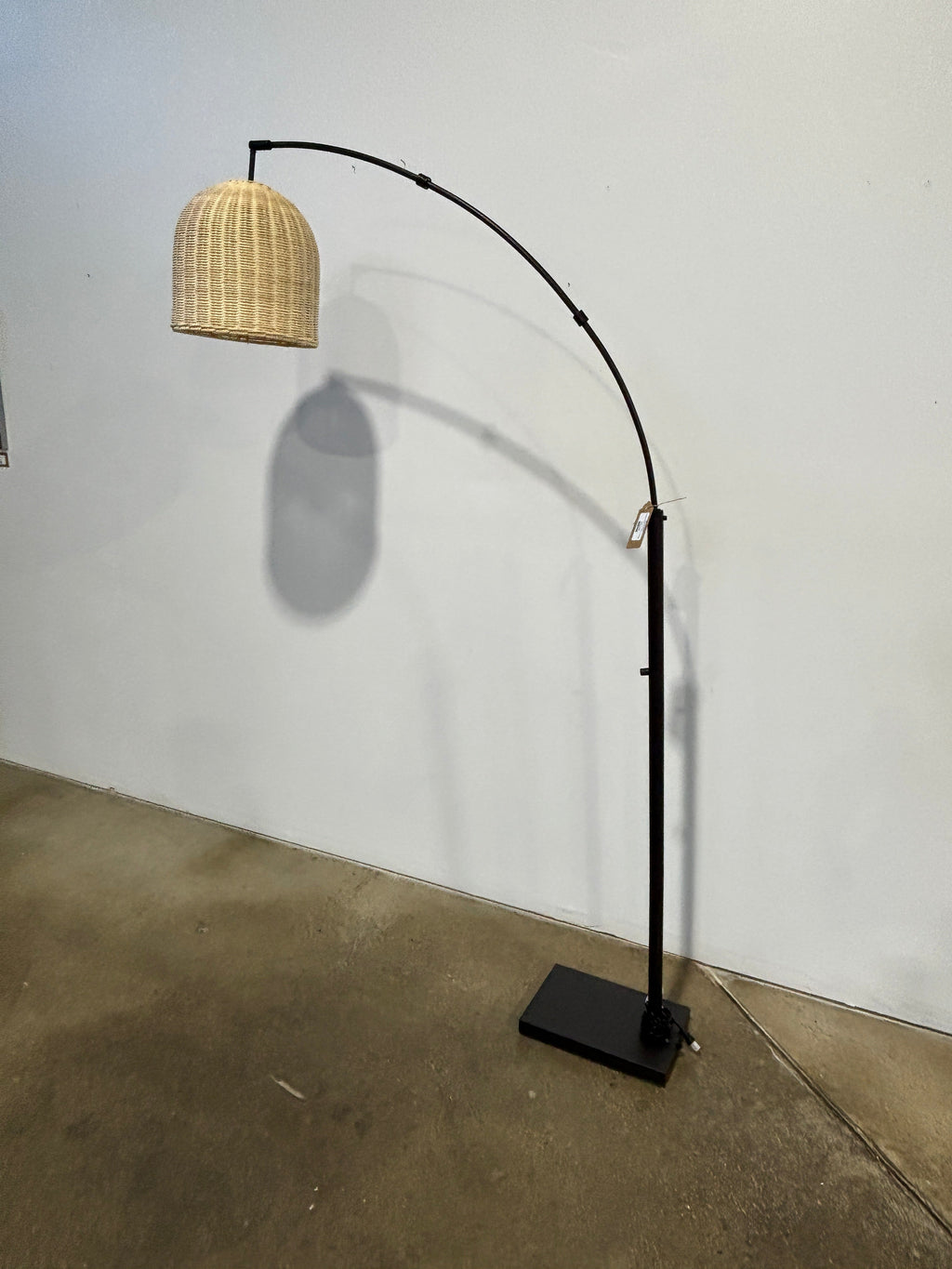 West Elm Louisa Rattan Arc Floor Lamp - Image 4