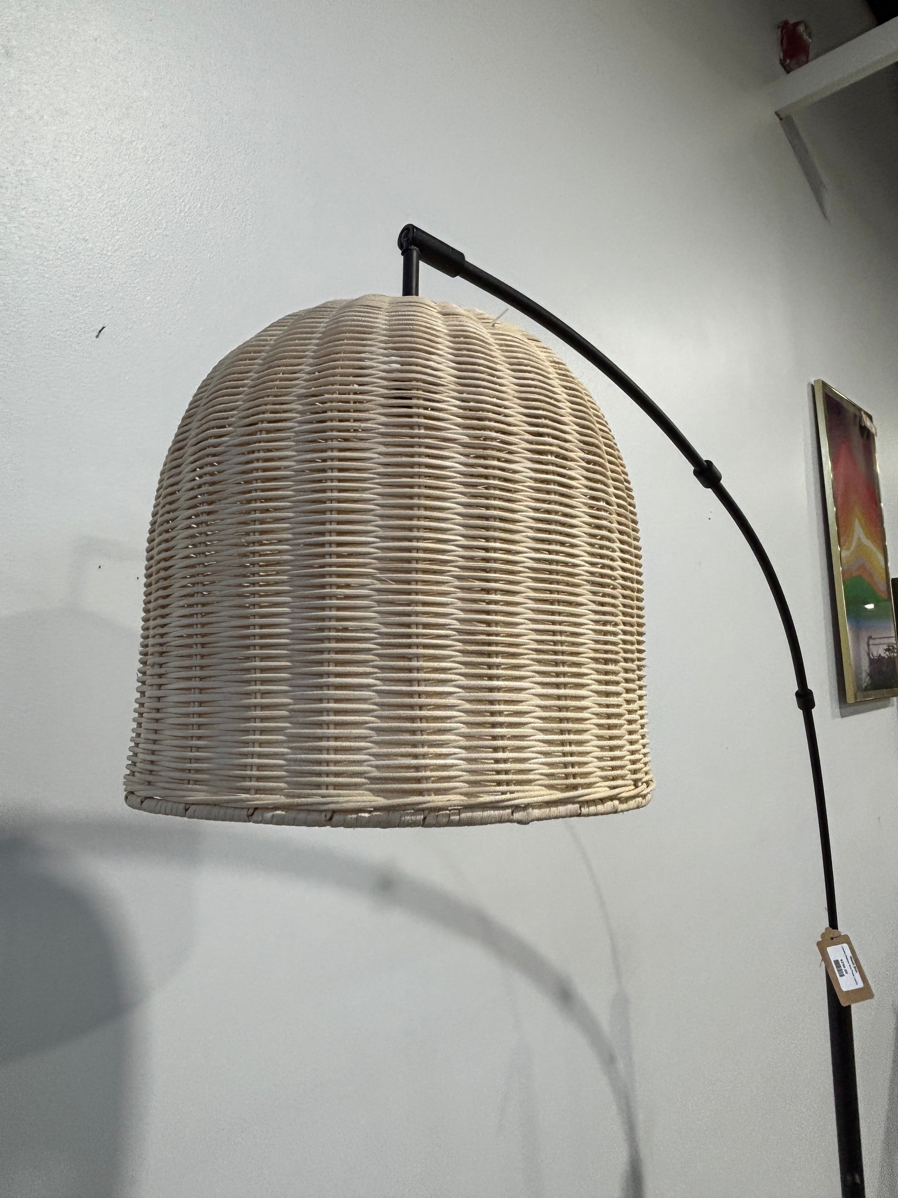 West Elm Louisa Rattan Arc Floor Lamp - Image 6