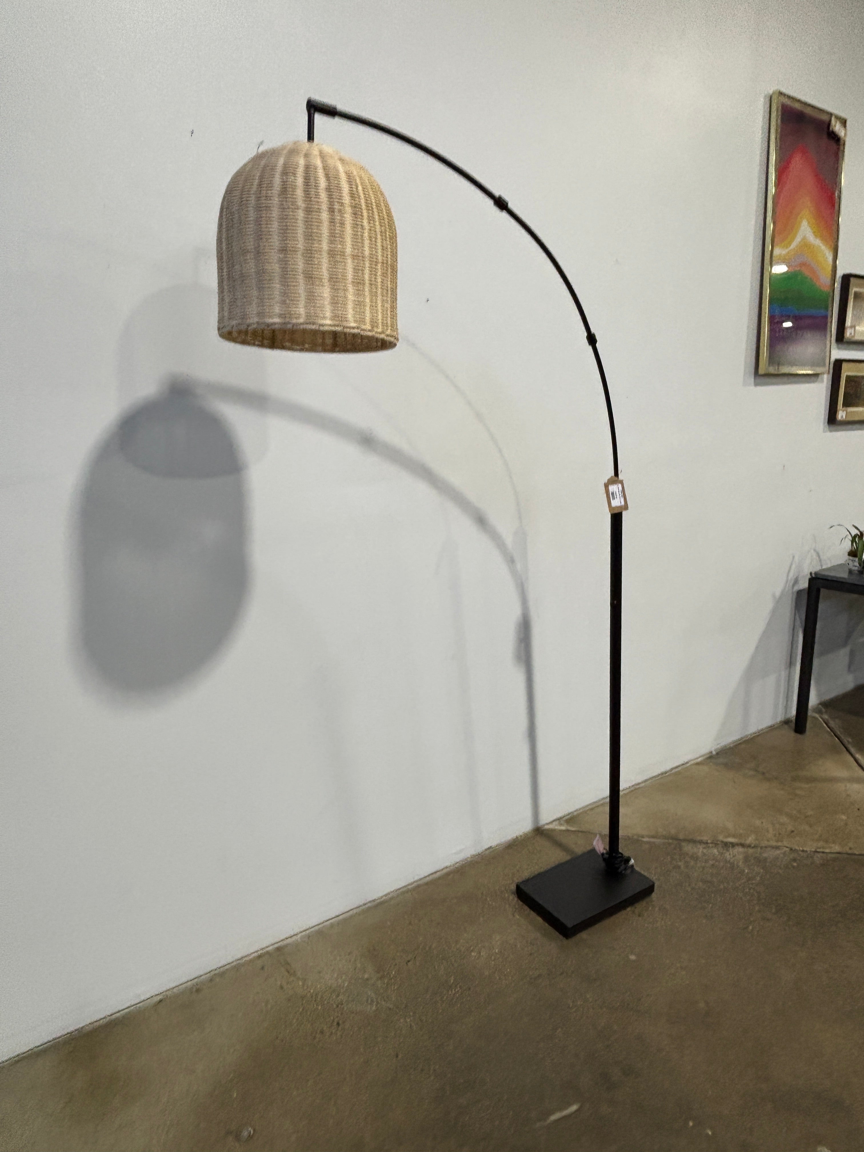 West Elm Louisa Rattan Arc Floor Lamp - Image 2
