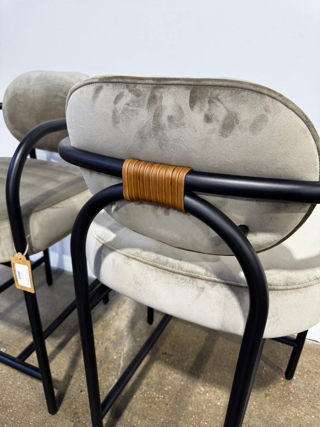Denver Modern Arches Counter Stool - Mushroom Velvet - Image 3