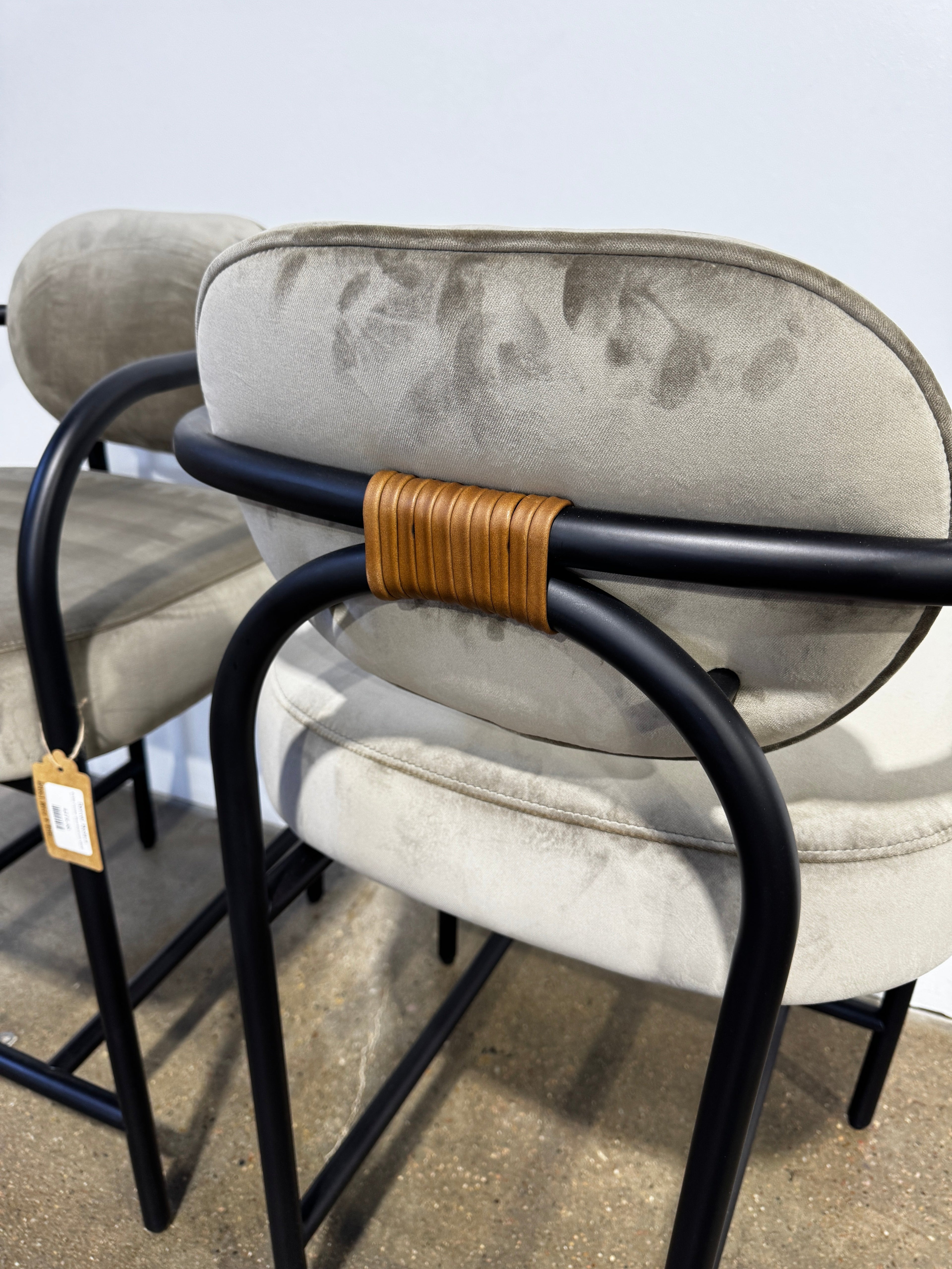 Denver Modern Arches Counter Stool - Mushroom Velvet - Image 3