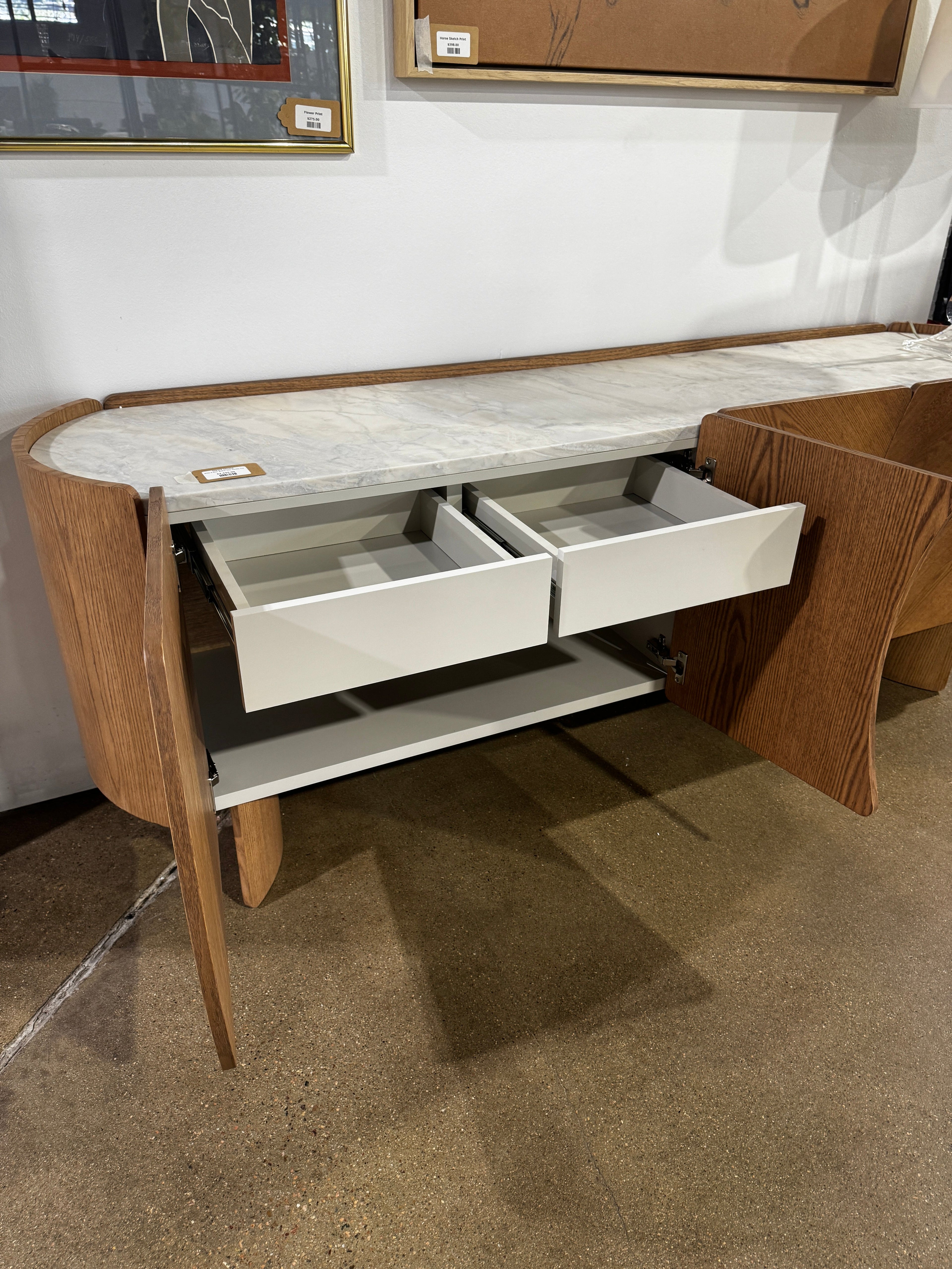 Hews Home Atlas 4-Door Buffet with Marble Top - Image 5