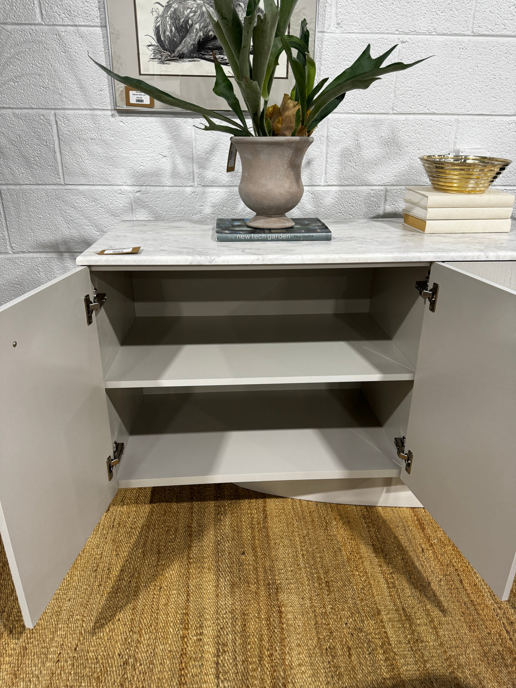 Hews Home Toni 6-Door Buffet with Marble Top - Image 5