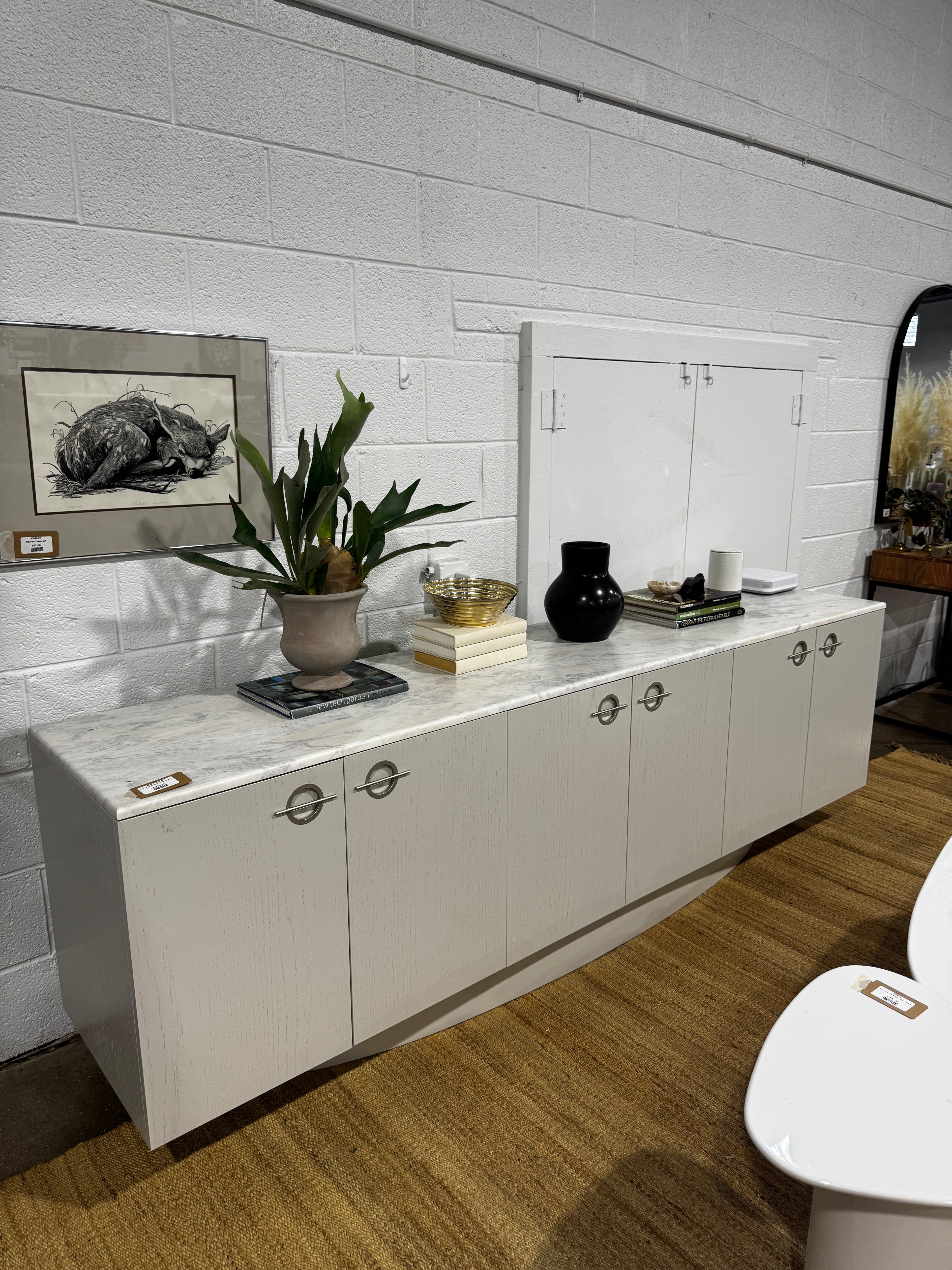 Hews Home Toni 6-Door Buffet with Marble Top - Image 2