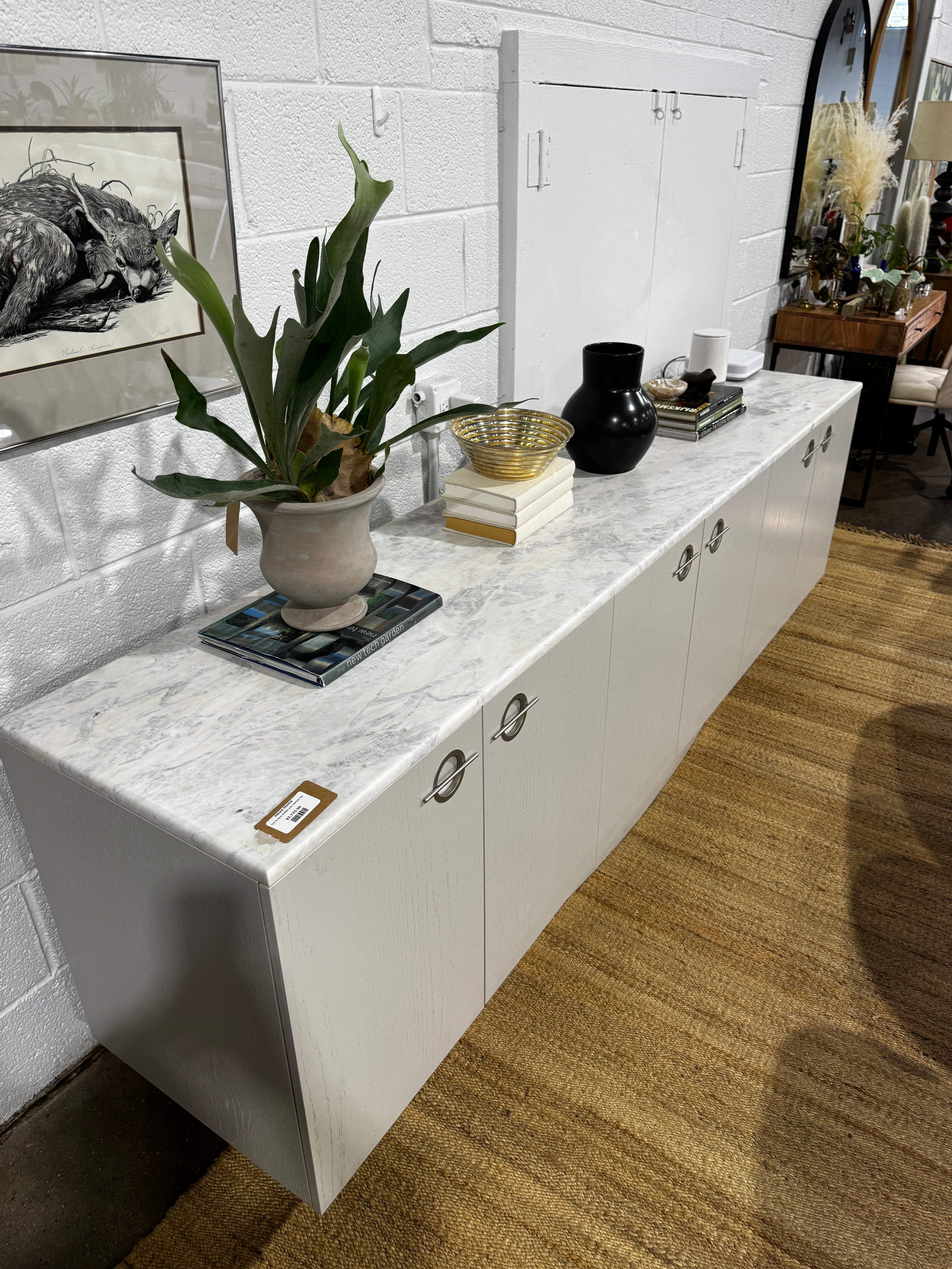 Hews Home Toni 6-Door Buffet with Marble Top - Image 3