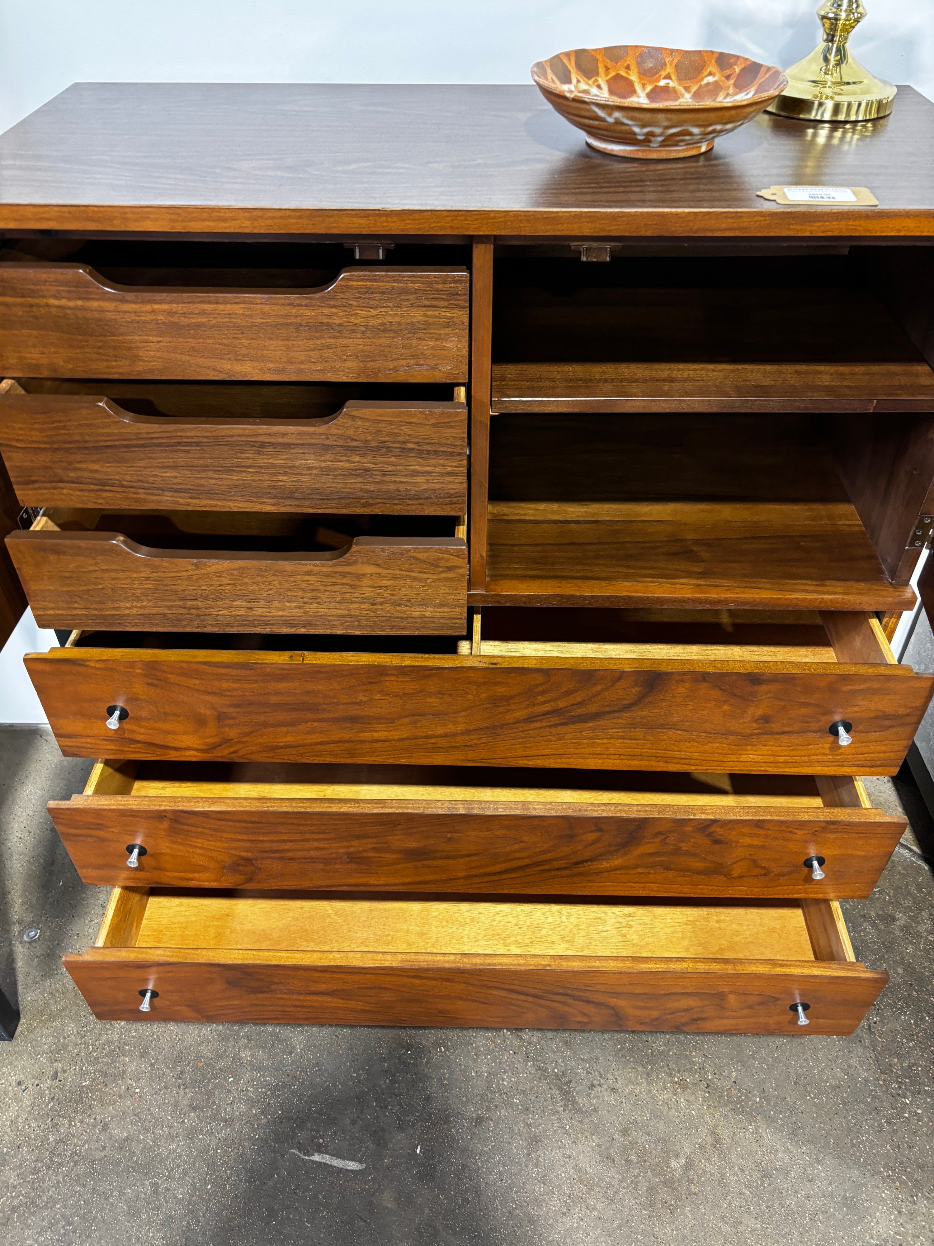 Vintage MCM Dresser Original Laminate Top - Rest is Refinished - Image 6