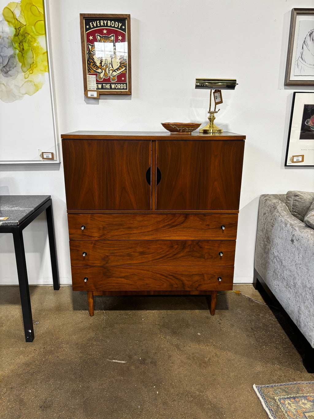 Vintage MCM Dresser Original Laminate Top - Rest is Refinished - Image 2