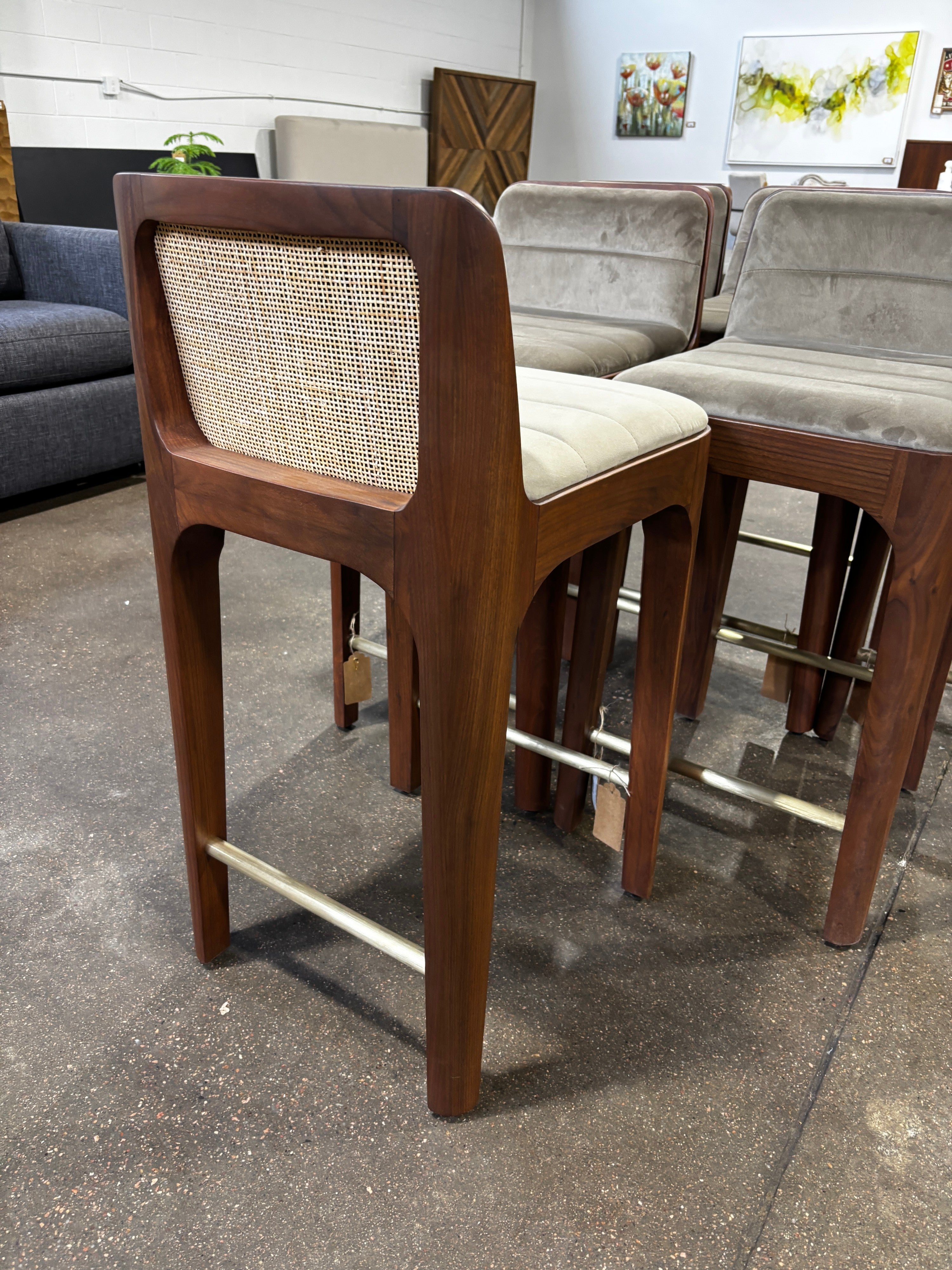 Denver Modern  Canyon Counter Stool Mushroom Velvet - Image 3