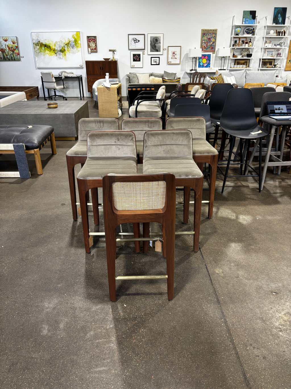 Denver Modern  Canyon Counter Stool Mushroom Velvet - Image 2
