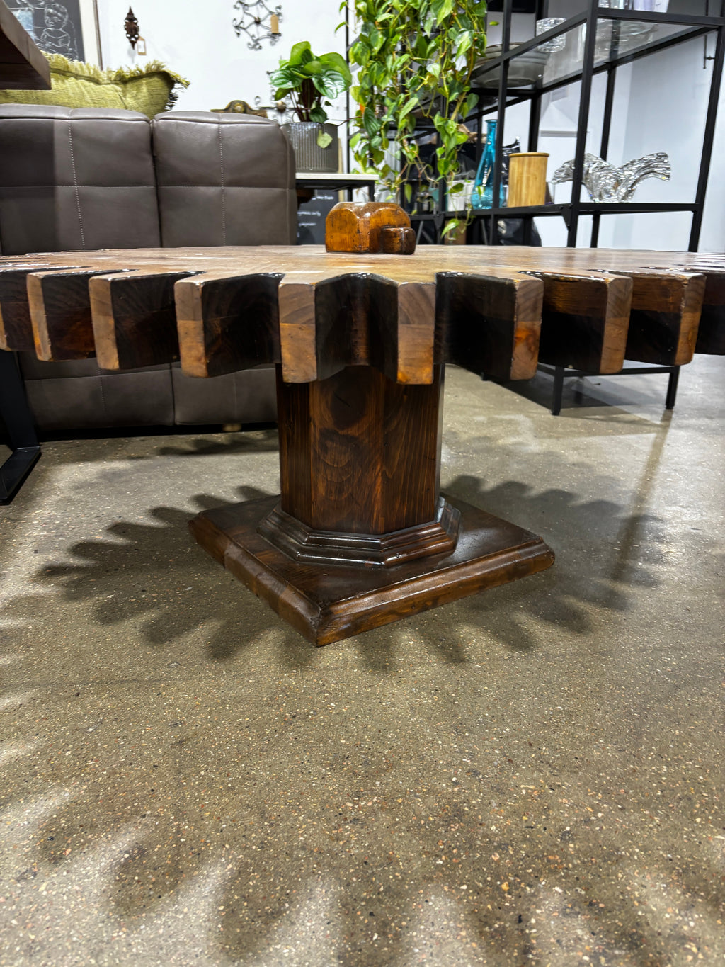 Vintage Ethan Allen 1970s Gear Coffee Table - Image 3
