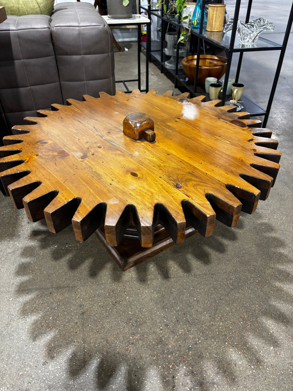 Vintage Ethan Allen 1970s Gear Coffee Table - Image 4