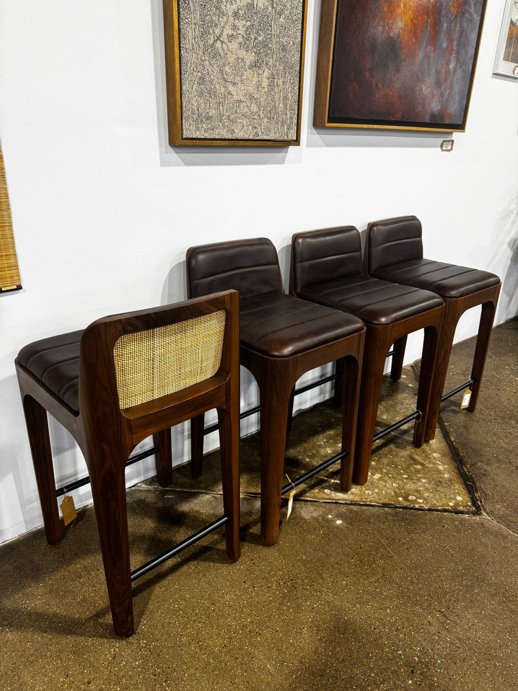 Denver Modern Canyon Counter Stool Maple Leather - Image 4