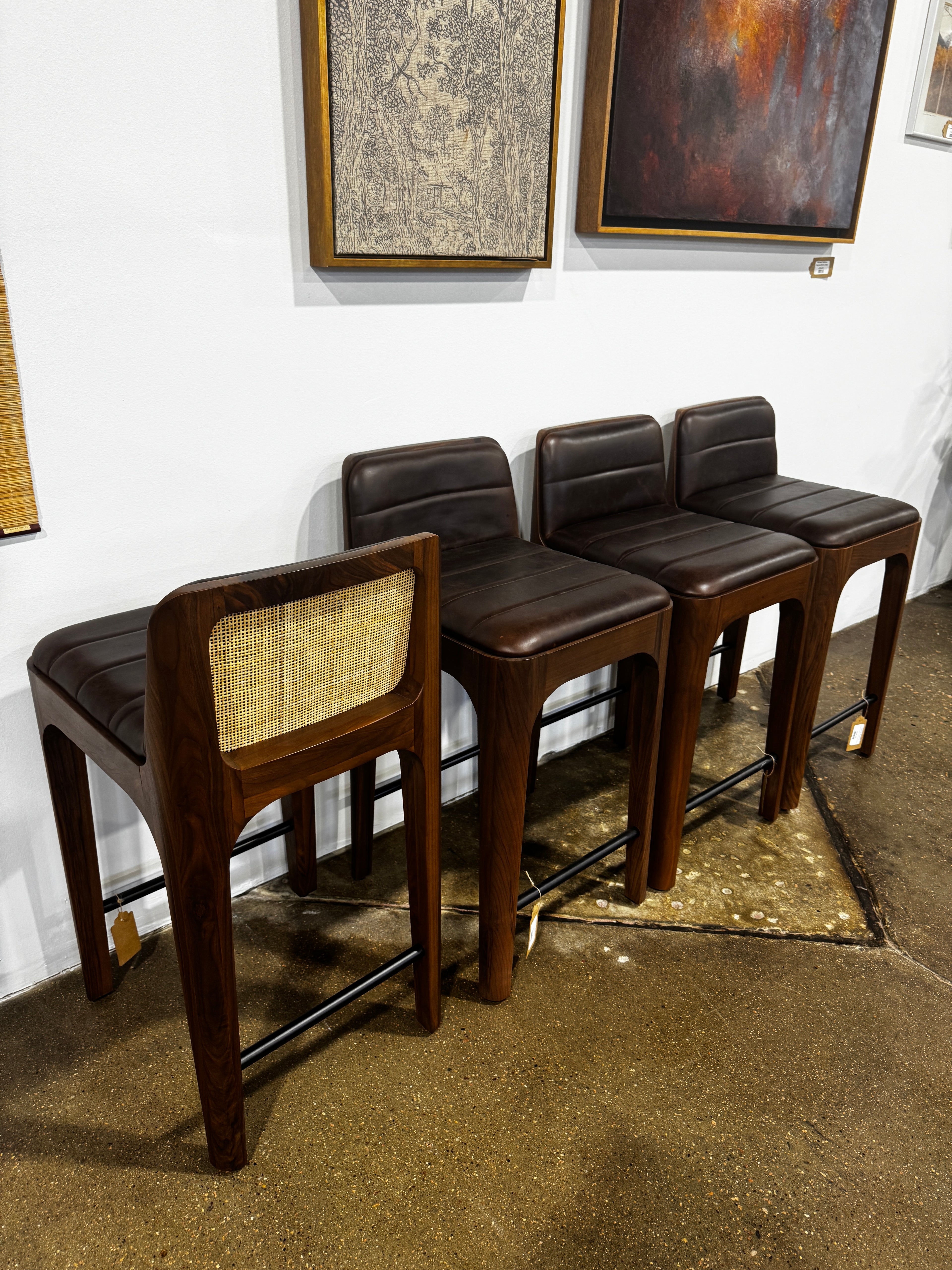 Denver Modern Canyon Counter Stool Maple Leather - Image 4