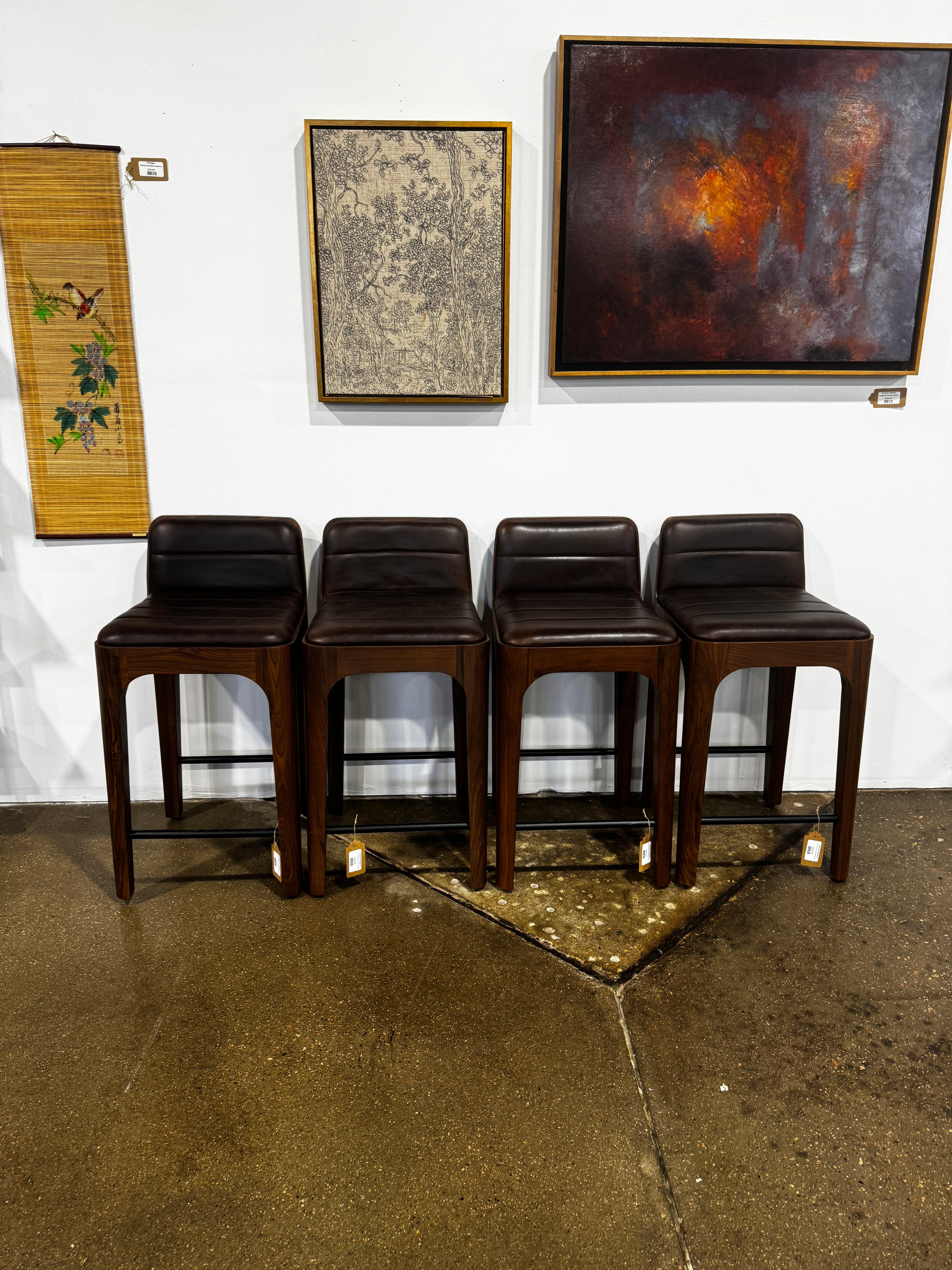 Denver Modern Canyon Counter Stool Maple Leather - Image 2