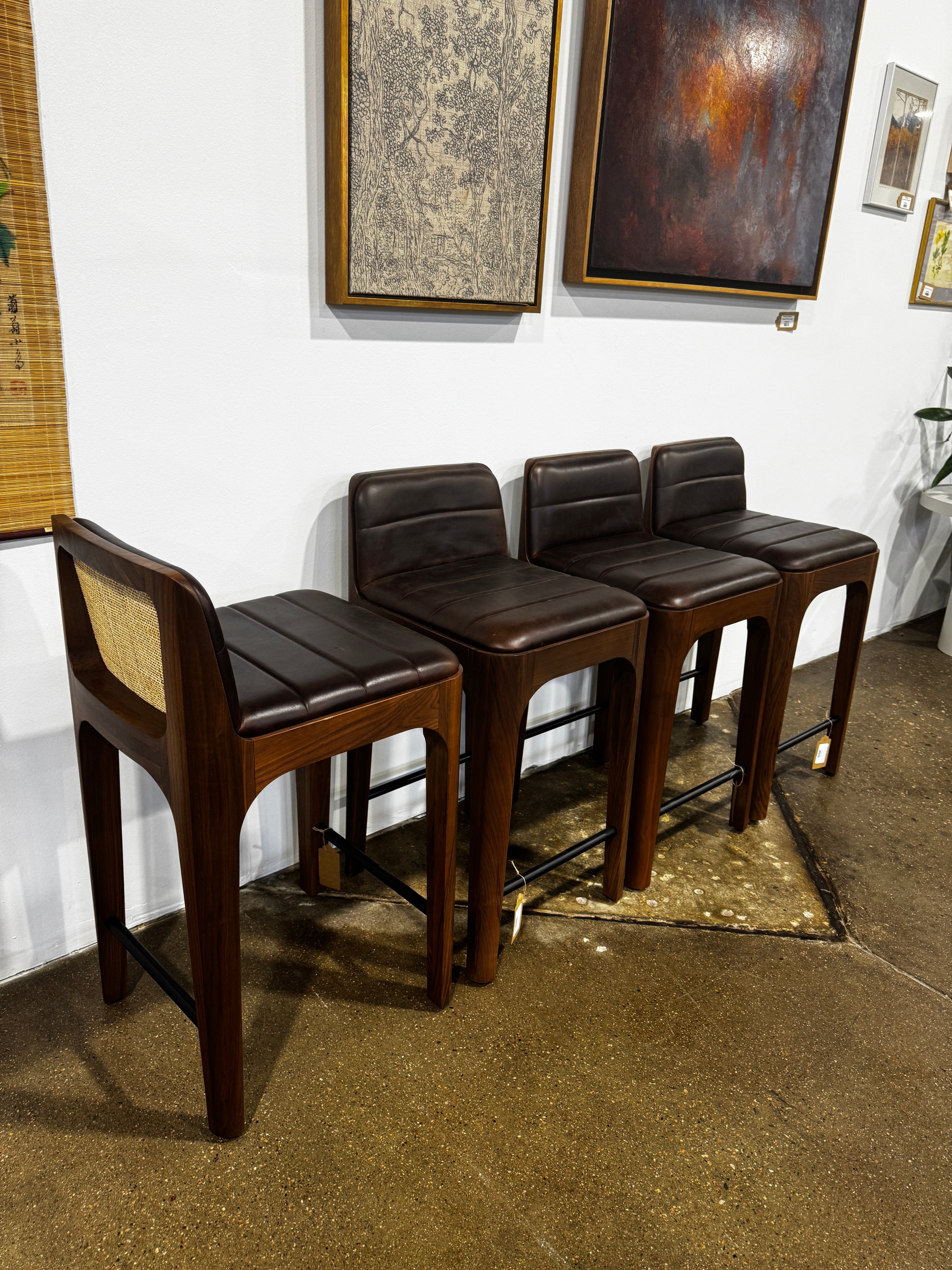 Denver Modern Canyon Counter Stool Maple Leather - Image 5