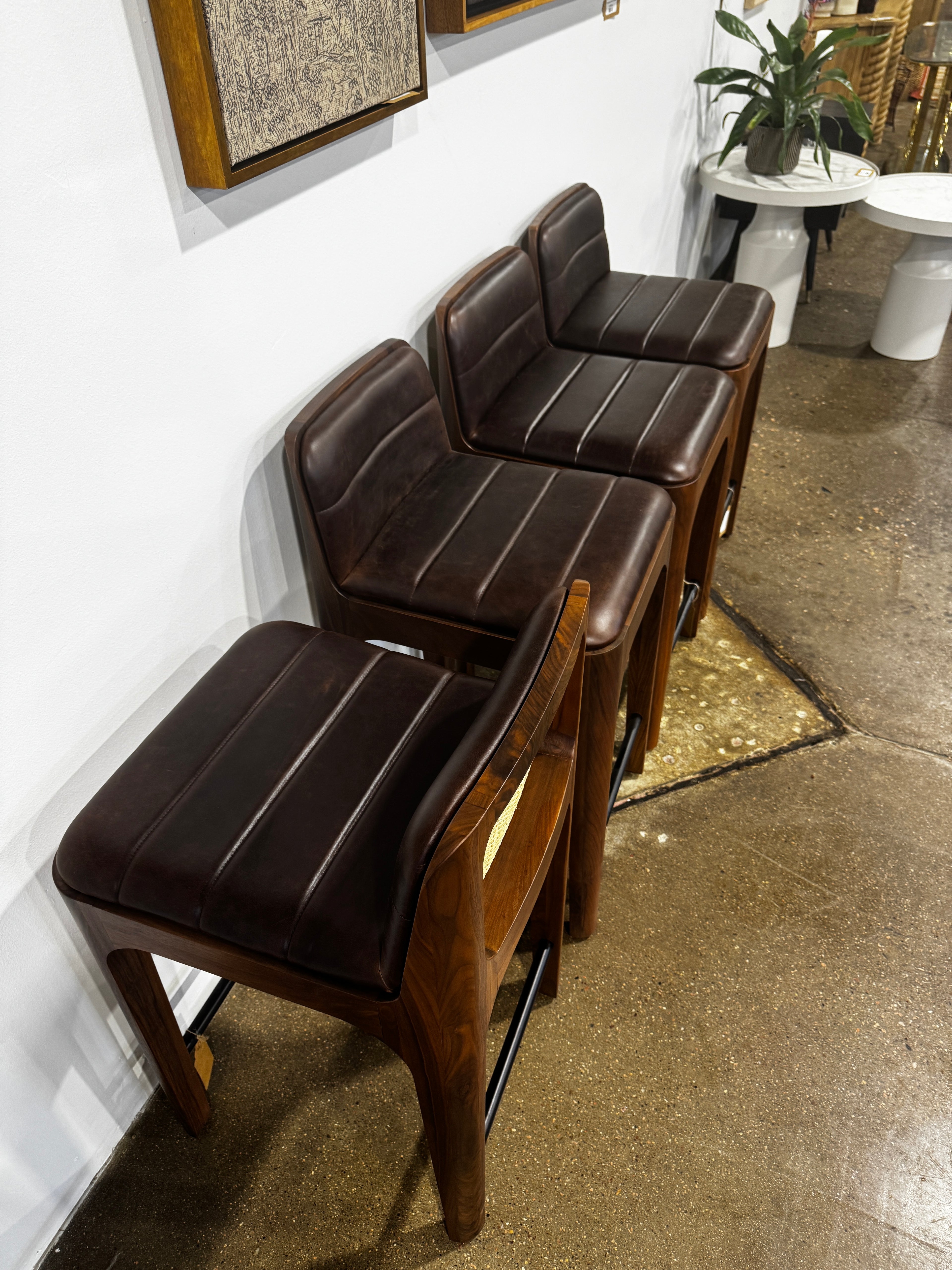 Denver Modern Canyon Counter Stool Maple Leather - Image 6