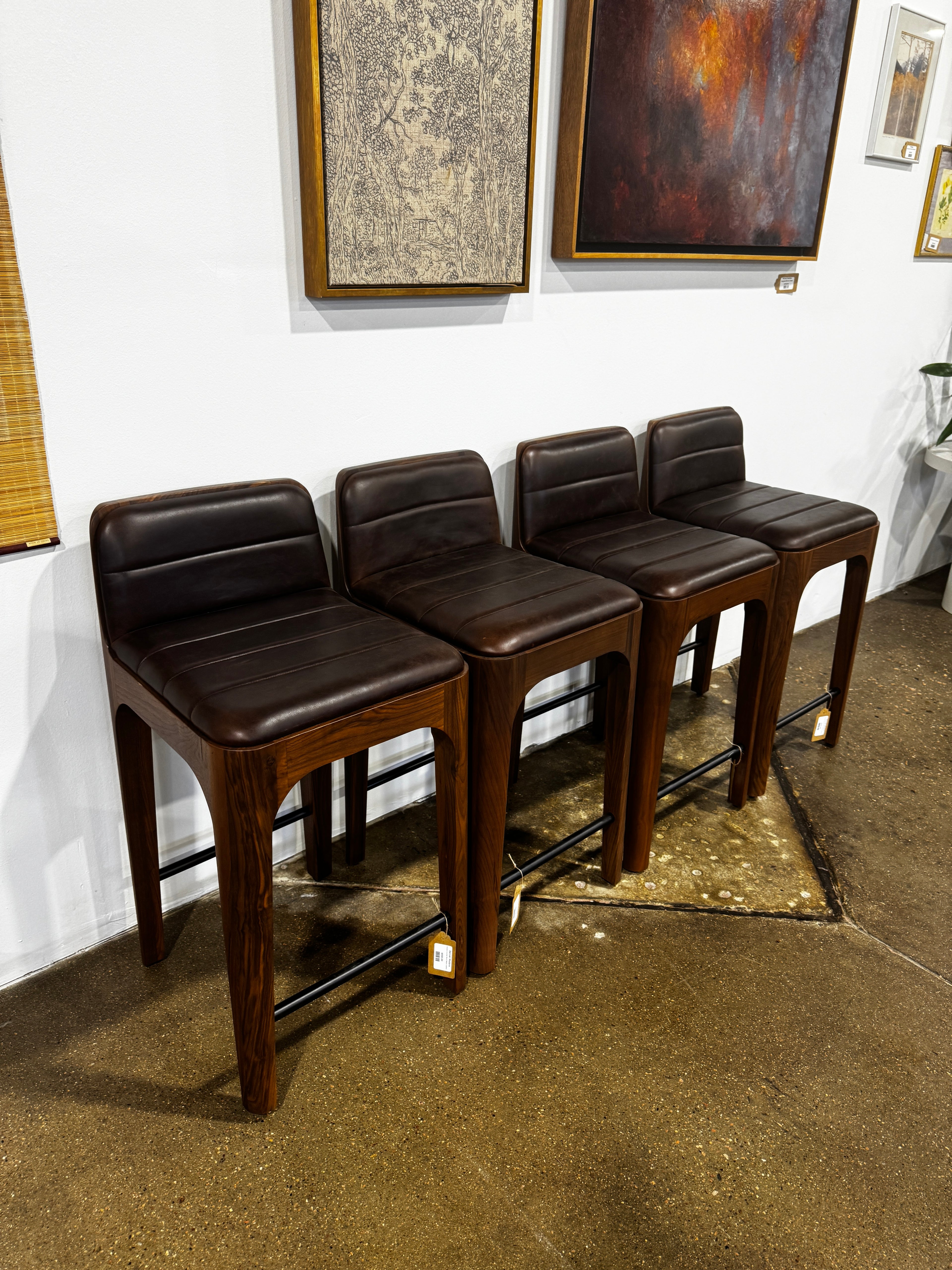 Denver Modern Canyon Counter Stool Maple Leather - Image 3