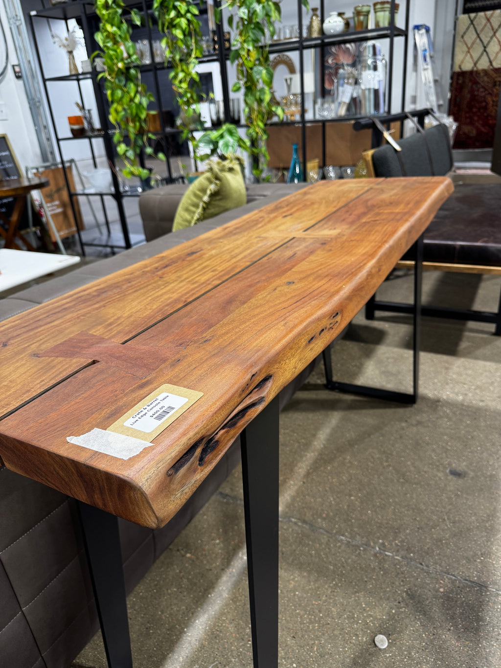 Crate & Barrel Live Edge Console Table - Image 3