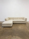 CB2 Yarrow 2-Piece L-Shaped Camel Woven Fabric Section - Image 1