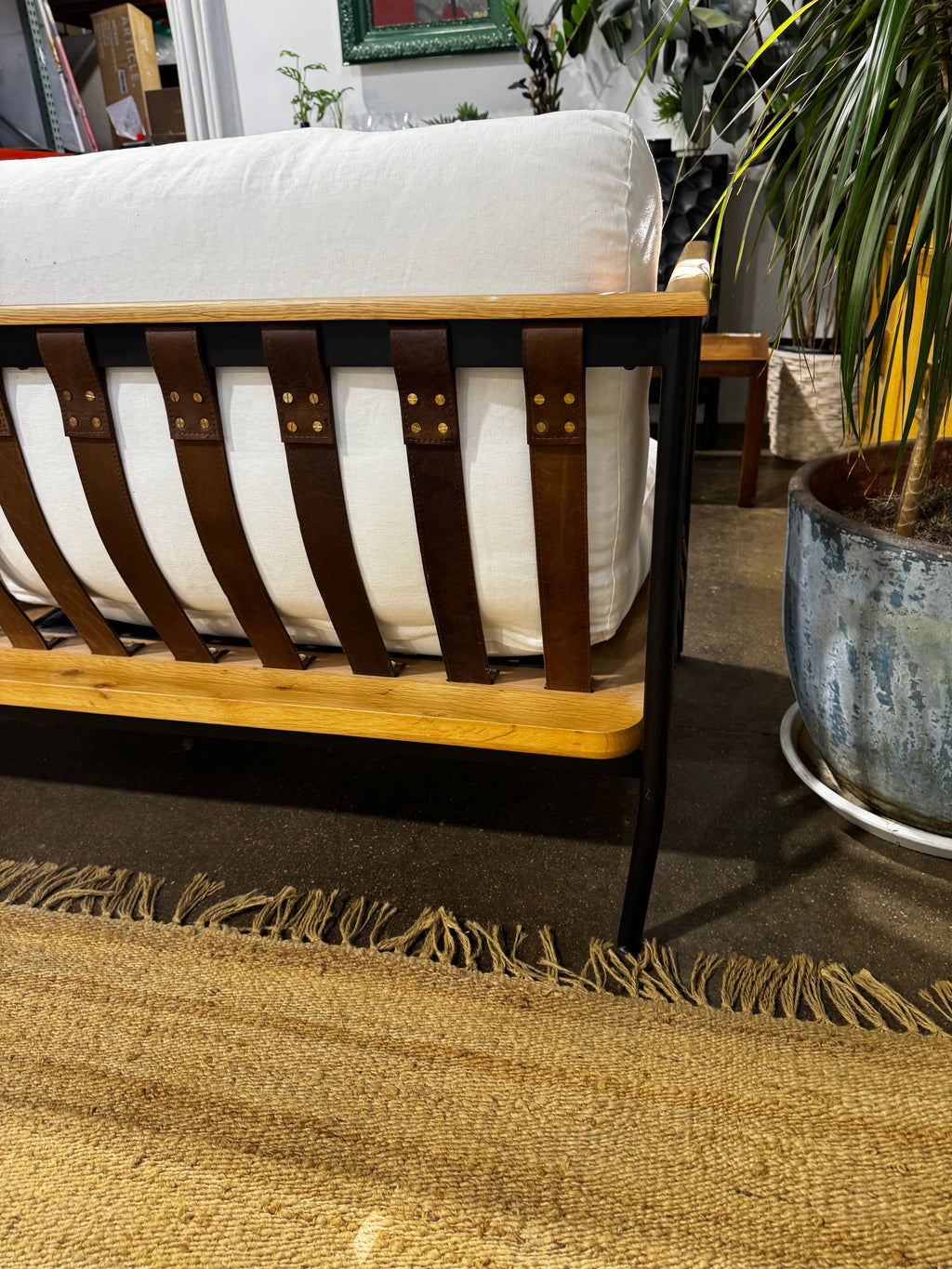 Denver Modern Custom Loveseat & Ottoman - Image 5