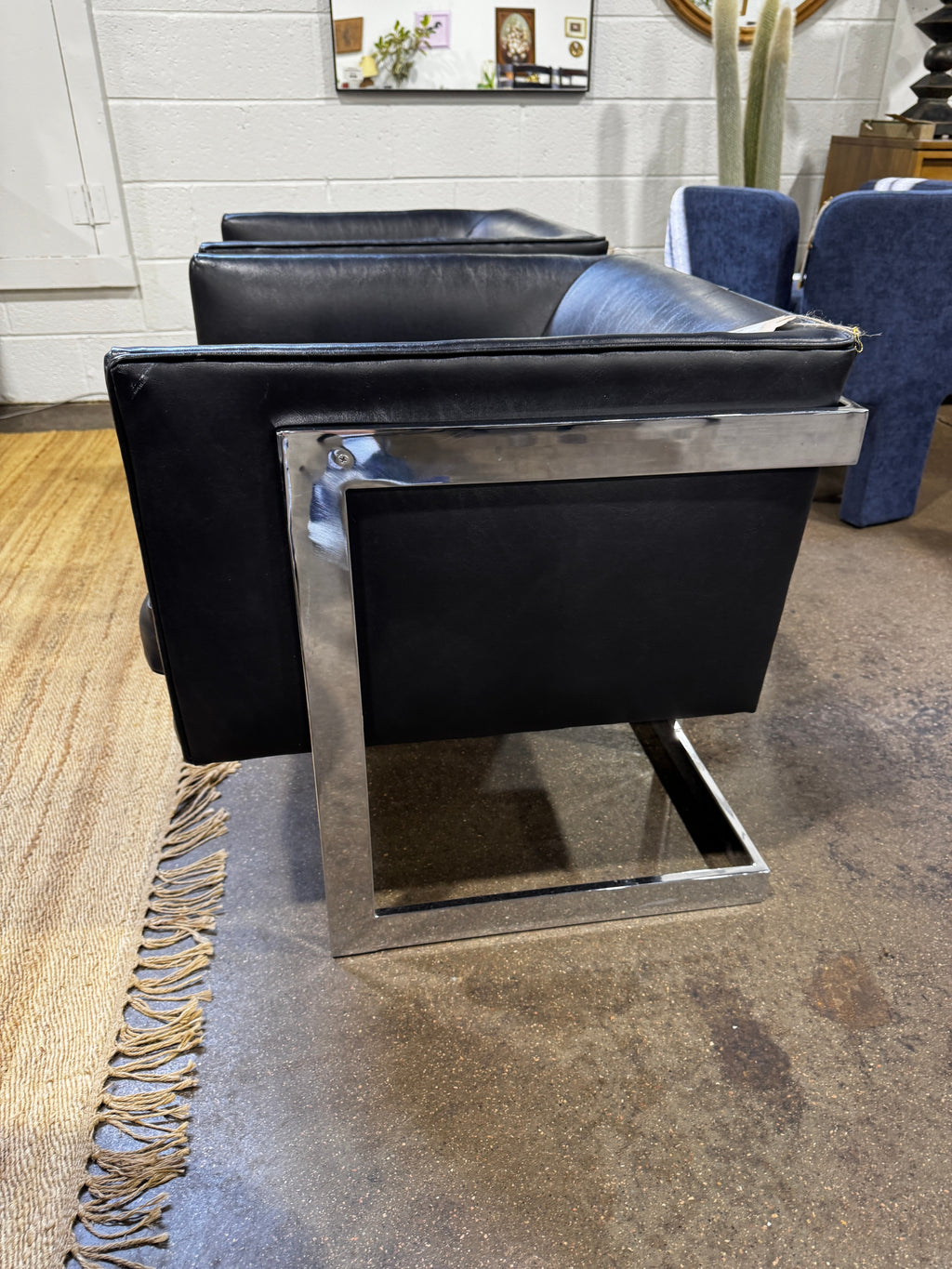 70's Milo Baugham Style Vintage Chrome T-Back Lounge Chairs - Image 5