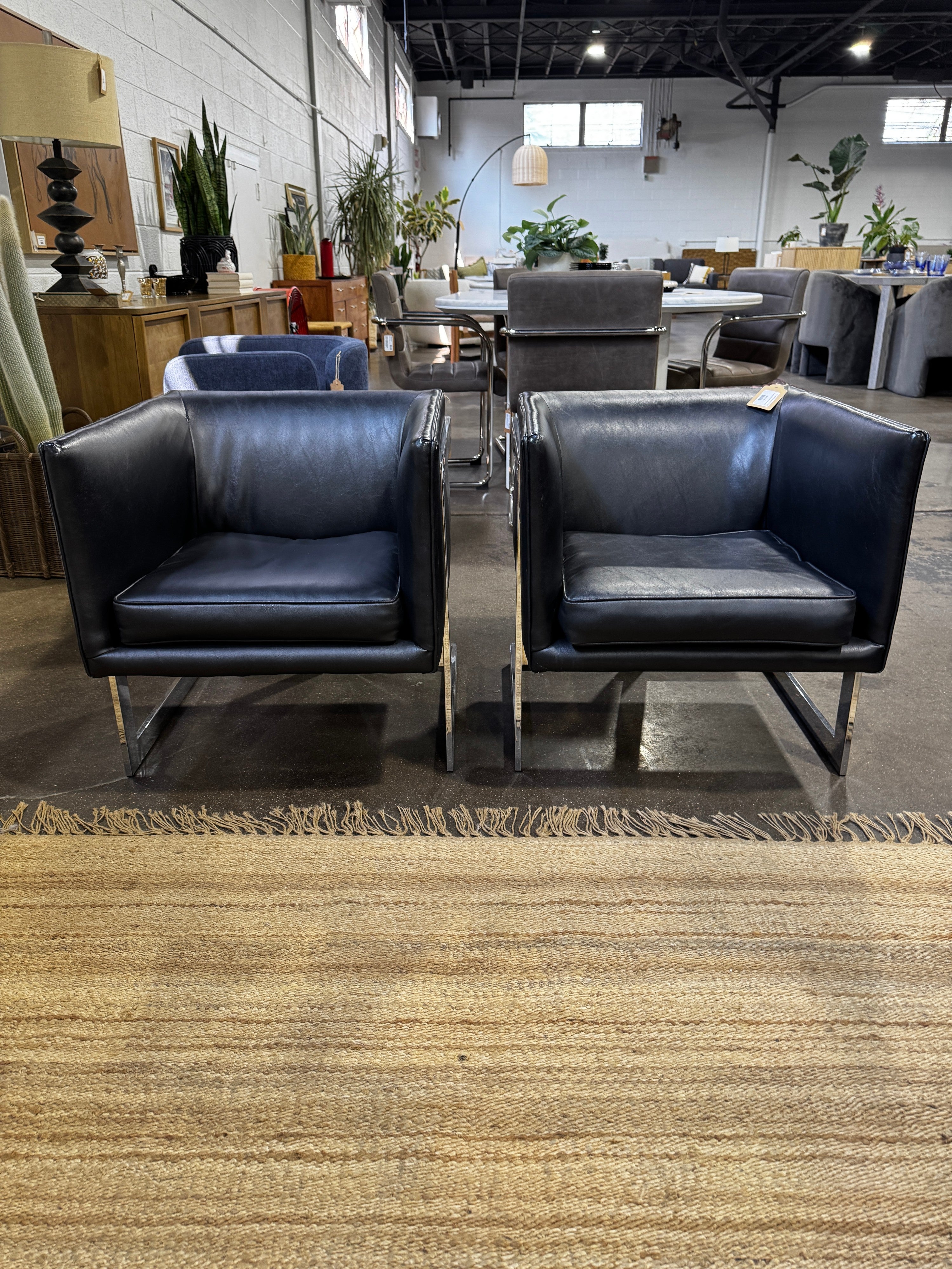 70's Milo Baugham Style Vintage Chrome T-Back Lounge Chairs - Image 10