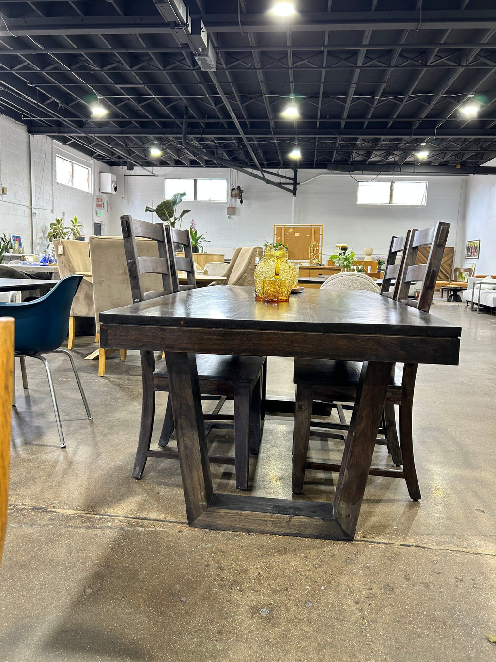 Solid Wood Dining Table & 4 Chairs - Image 4