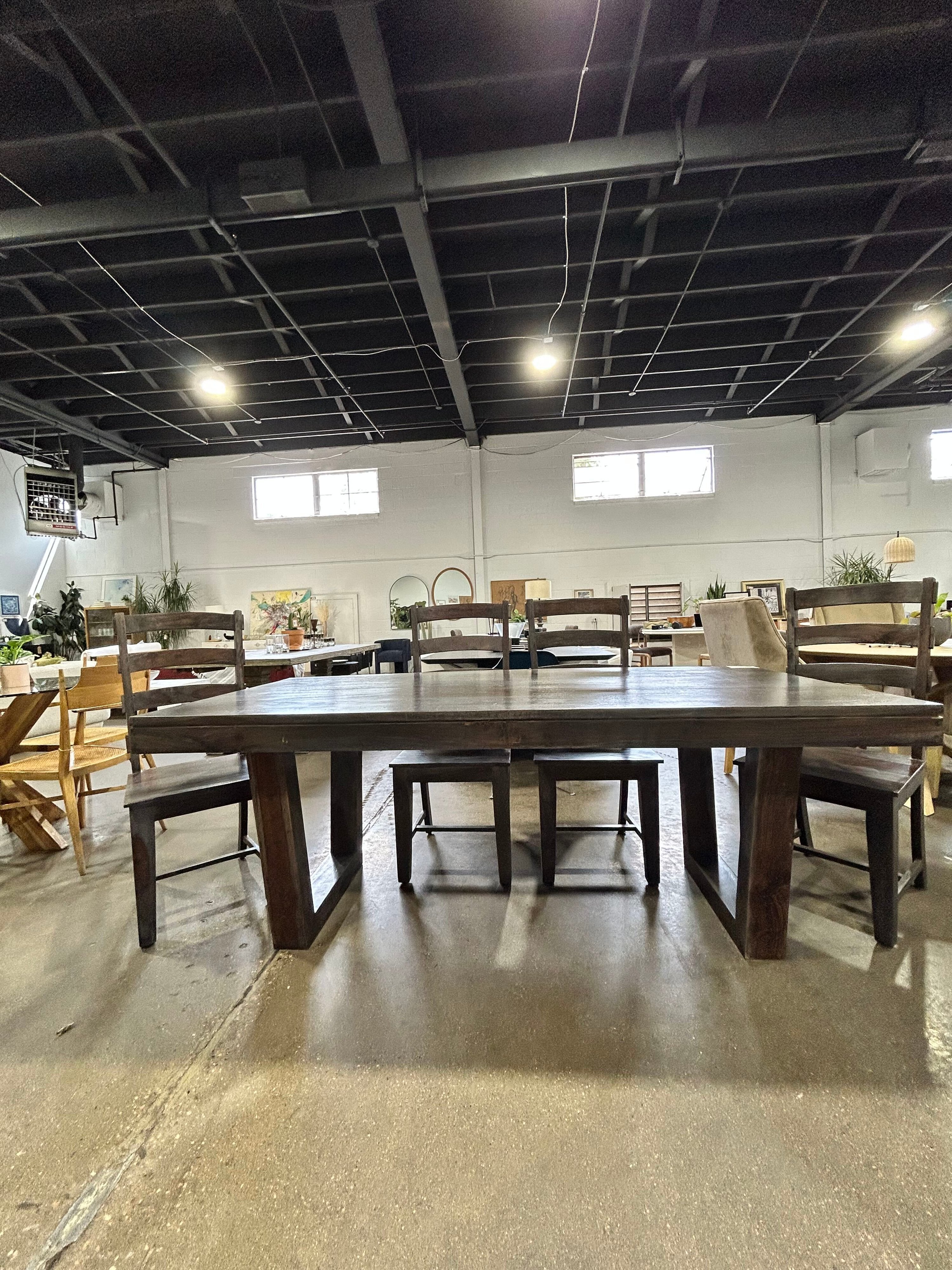 Solid Wood Dining Table & 4 Chairs - Image 2
