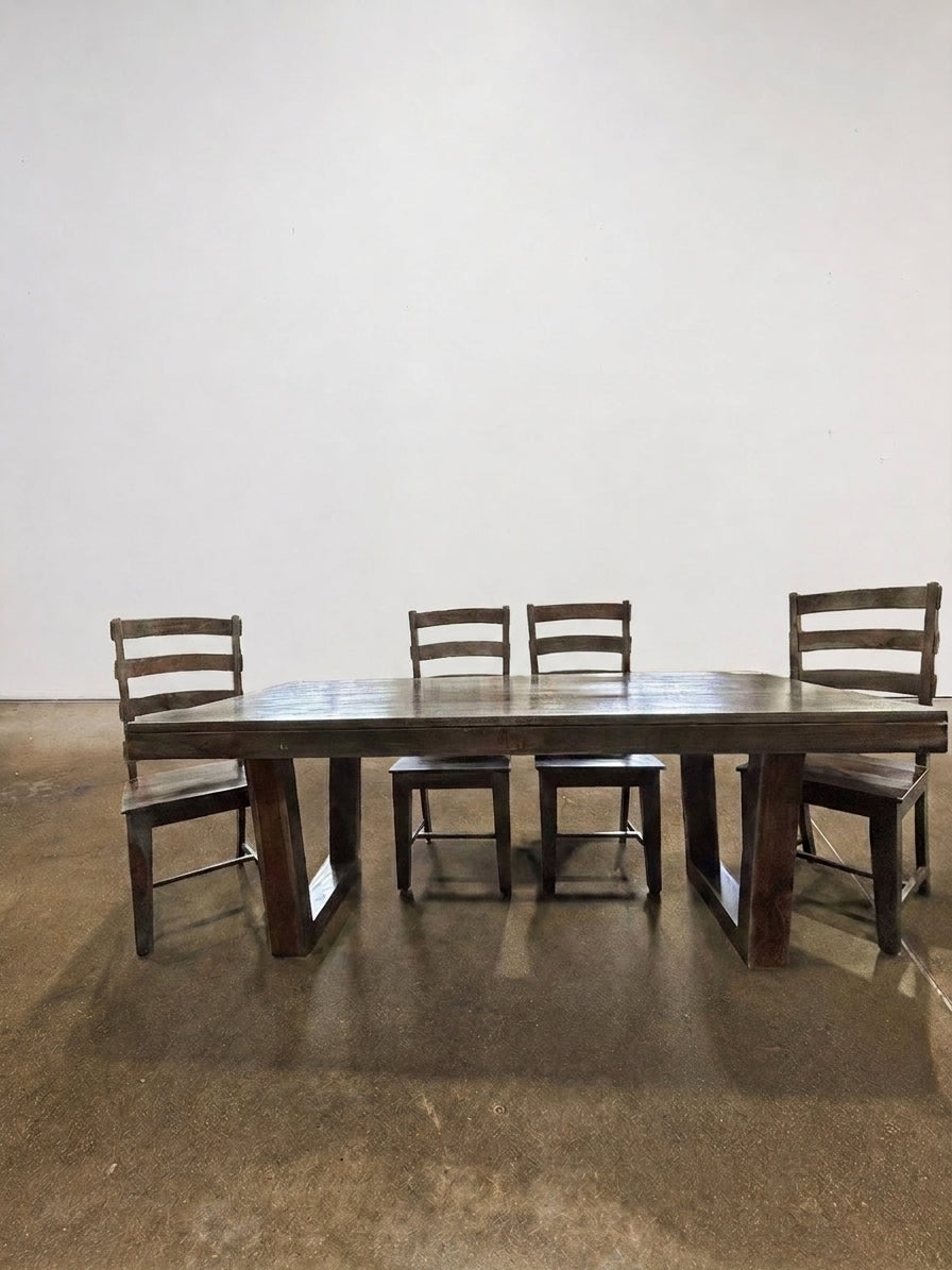Solid Wood Dining Table & 4 Chairs - Image 1