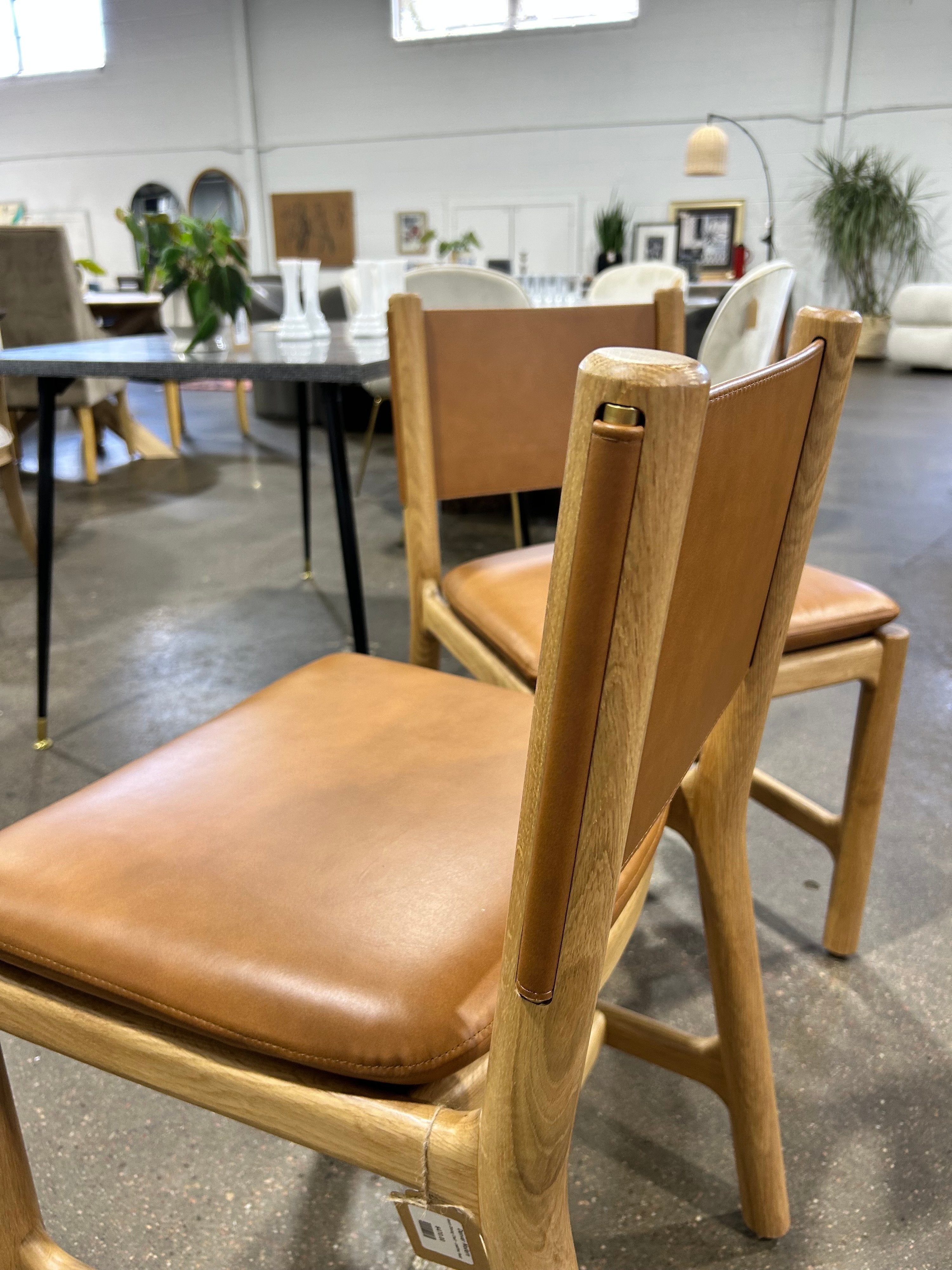 Denver Modern Avon Dining Chair - Leather Seat - Image 4