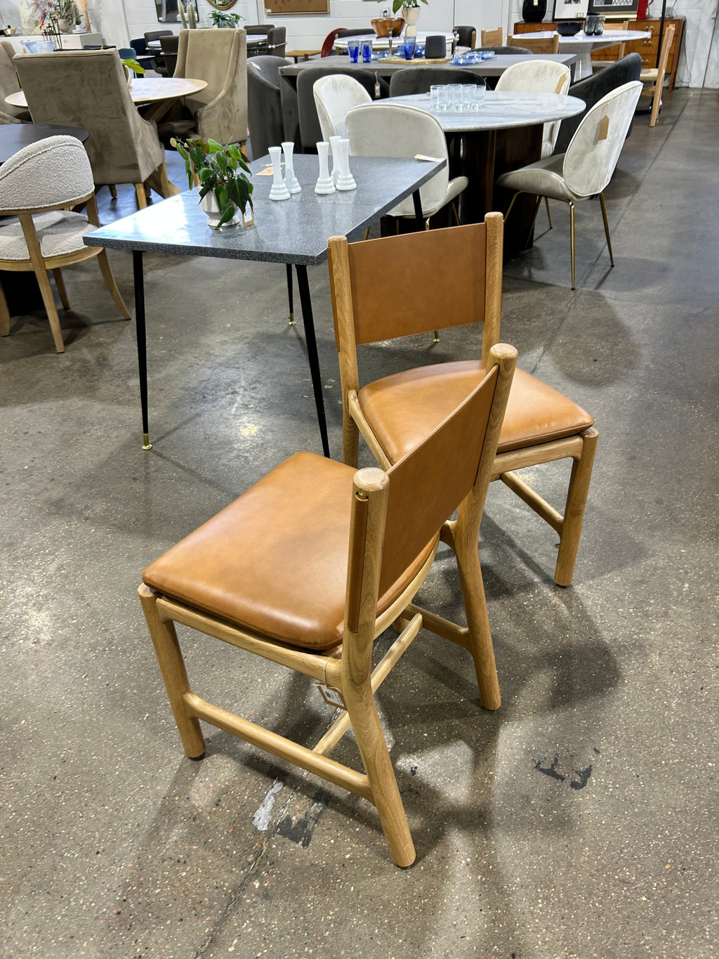 Denver Modern Avon Dining Chair - Leather Seat - Image 5