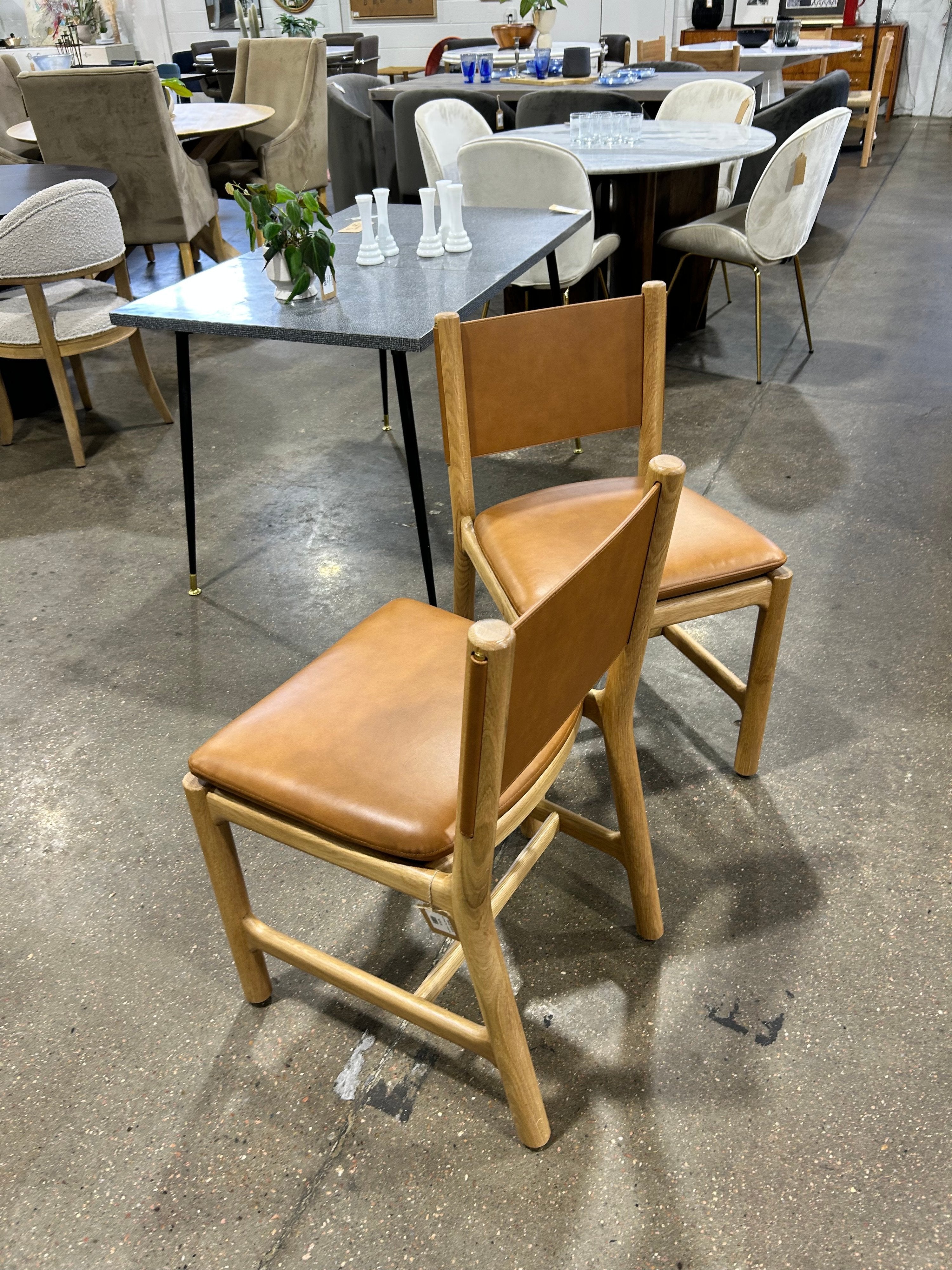 Denver Modern Avon Dining Chair - Leather Seat - Image 5