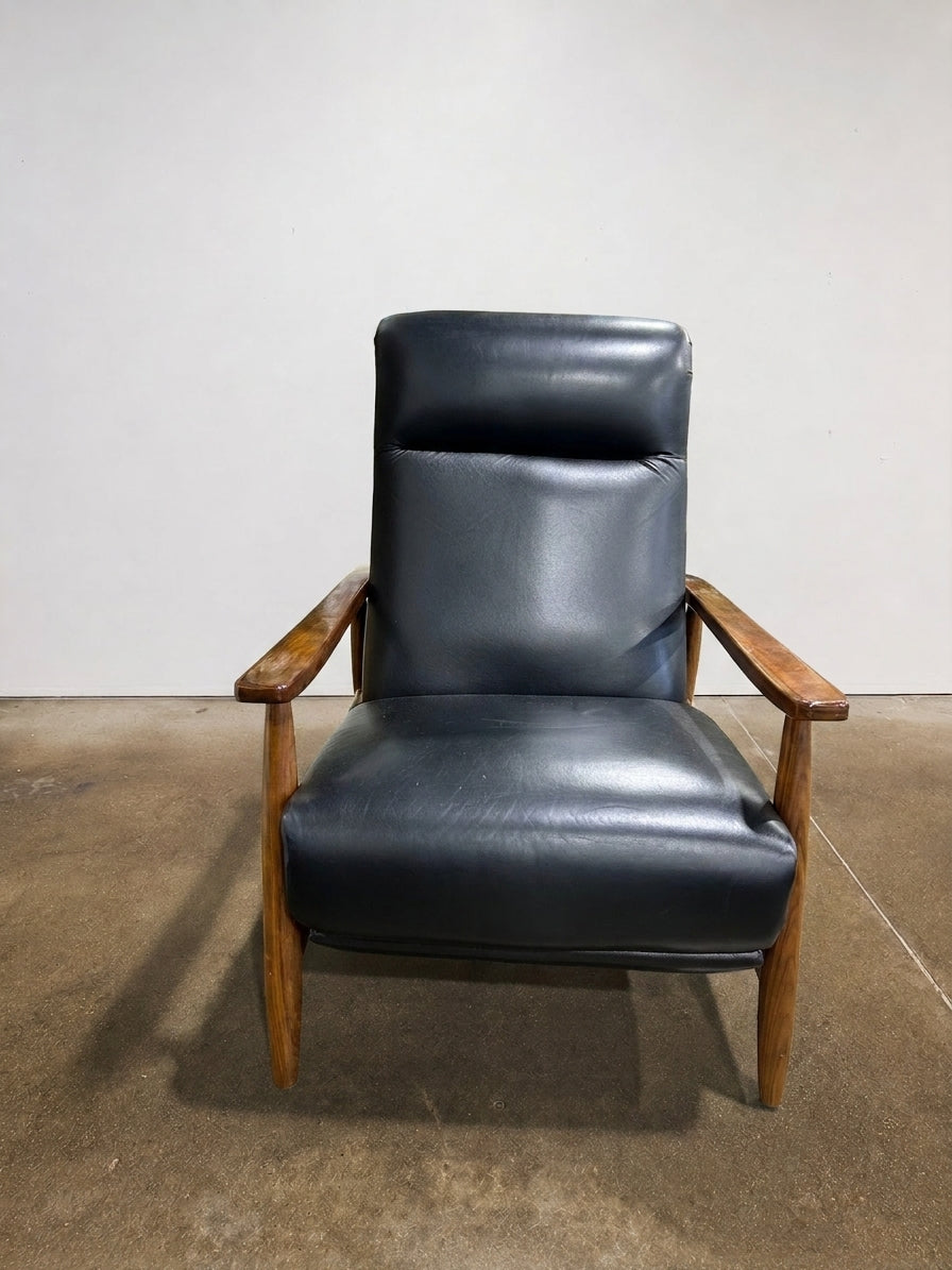 Black Leather Recliner - Image 1