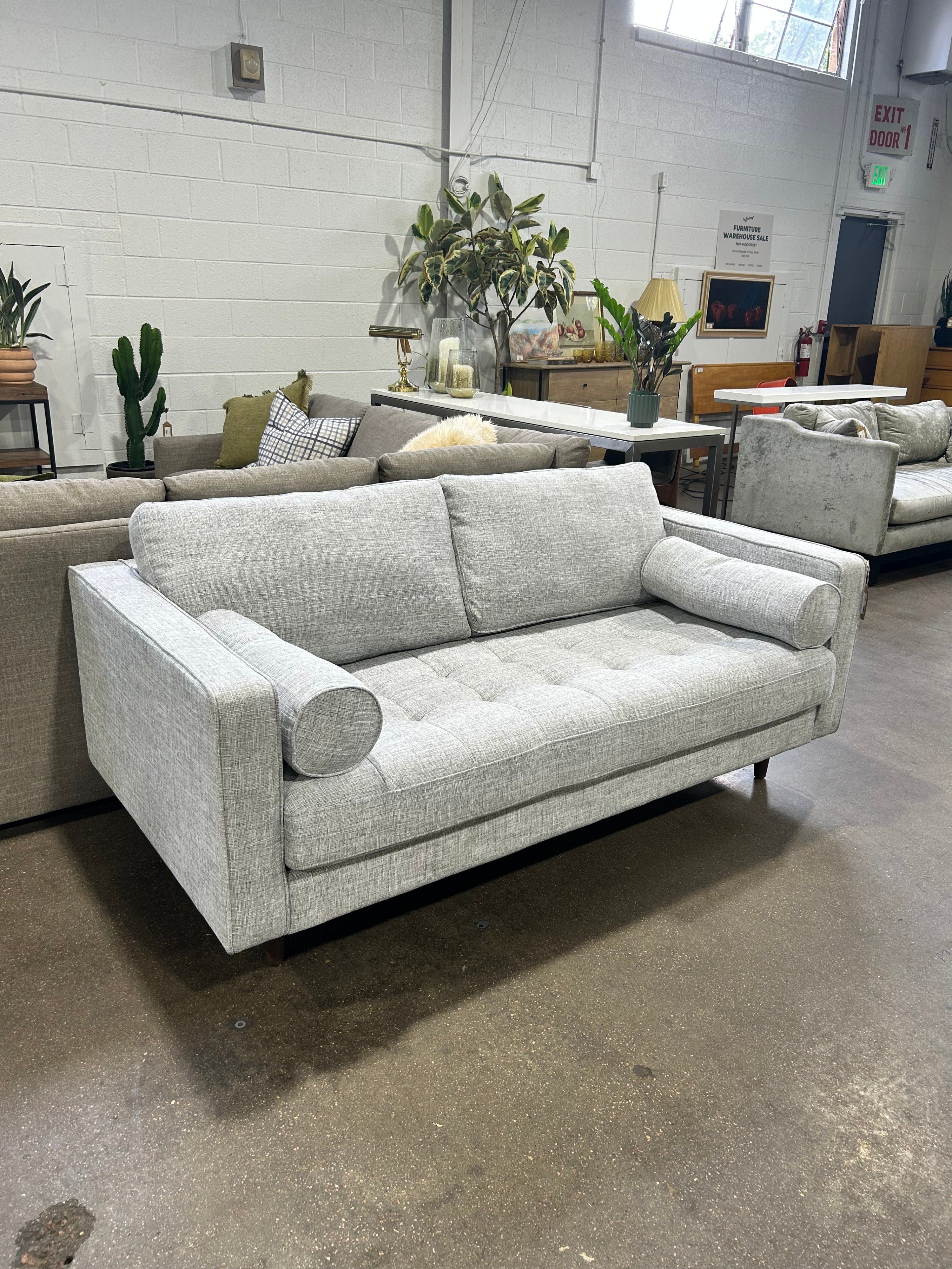 Sven 72" Tufted Loveseat Stone Grey - Image 4