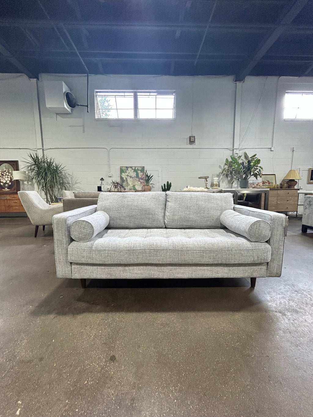 Sven 72" Tufted Loveseat Stone Grey - Image 1
