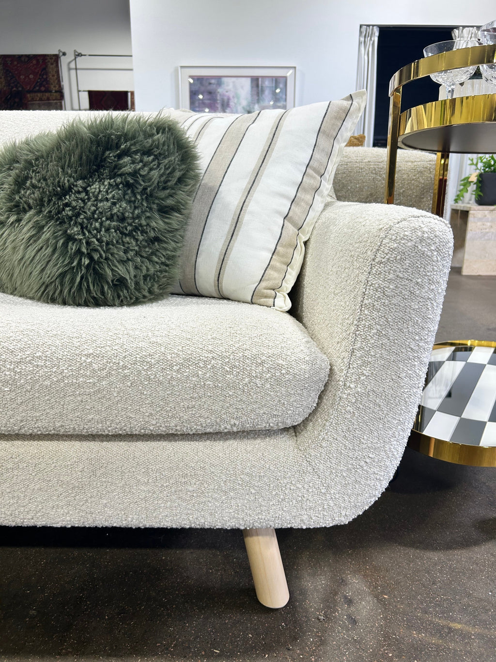 Gabriola 64" Loveseat Ivory Boucle - Image 4