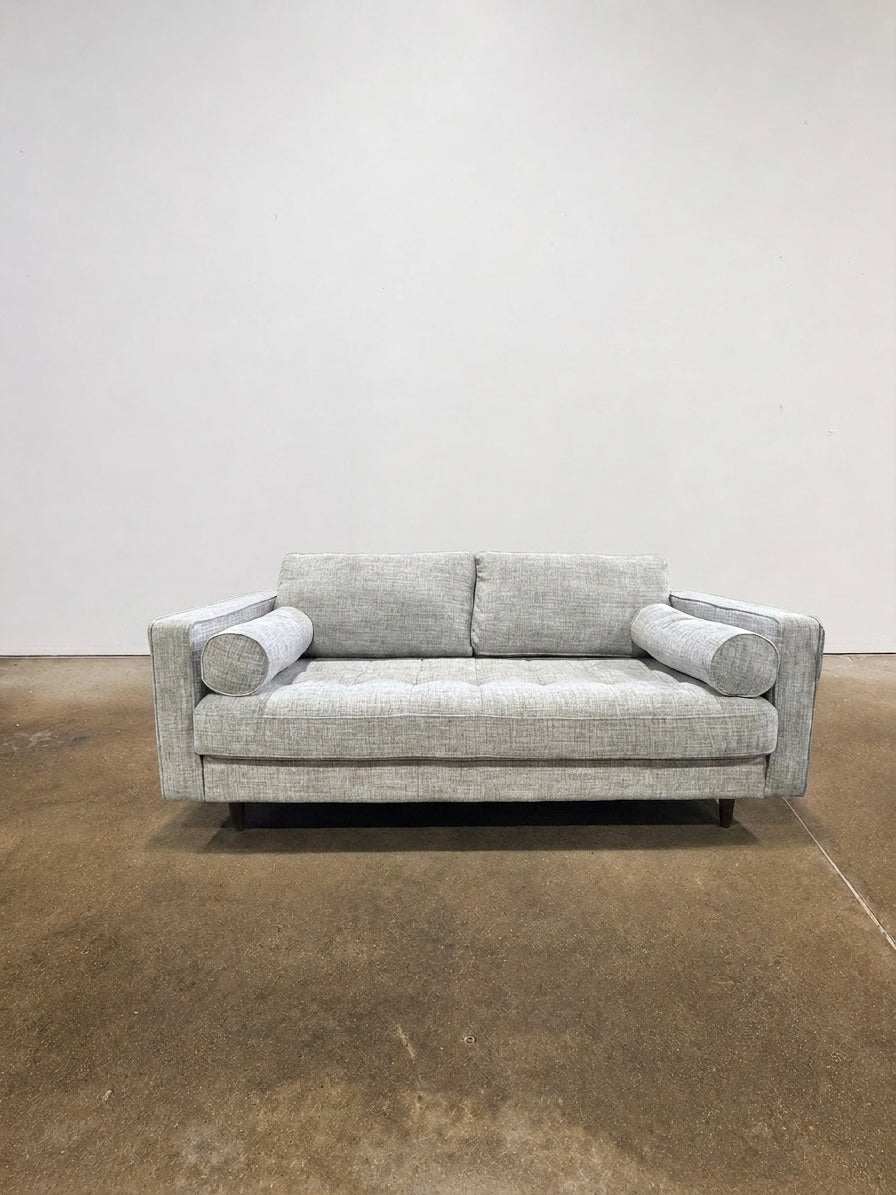 Sven 72" Tufted Loveseat Stone Grey - Image 1