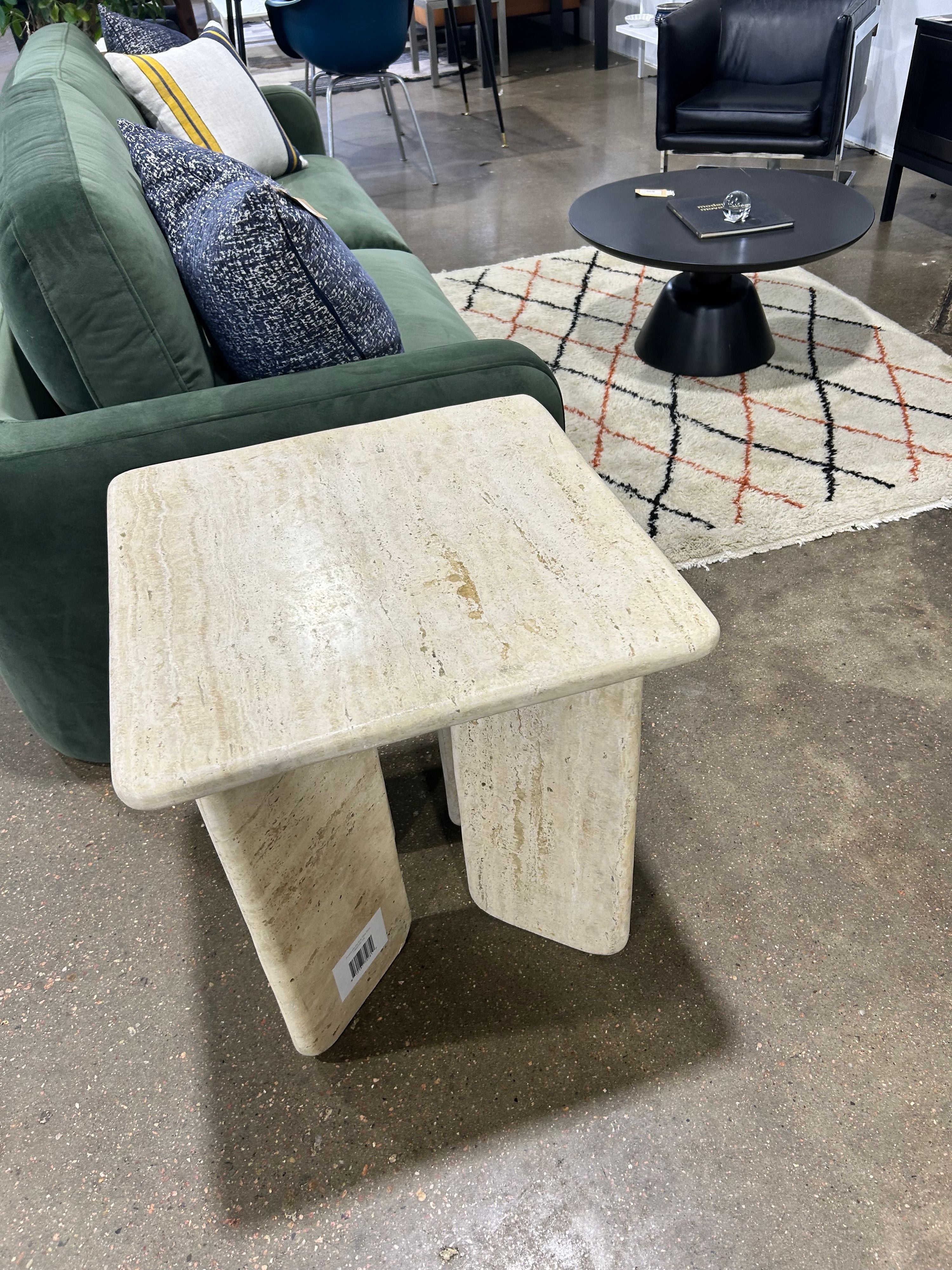 Amata Travertine Side Table - Image 4